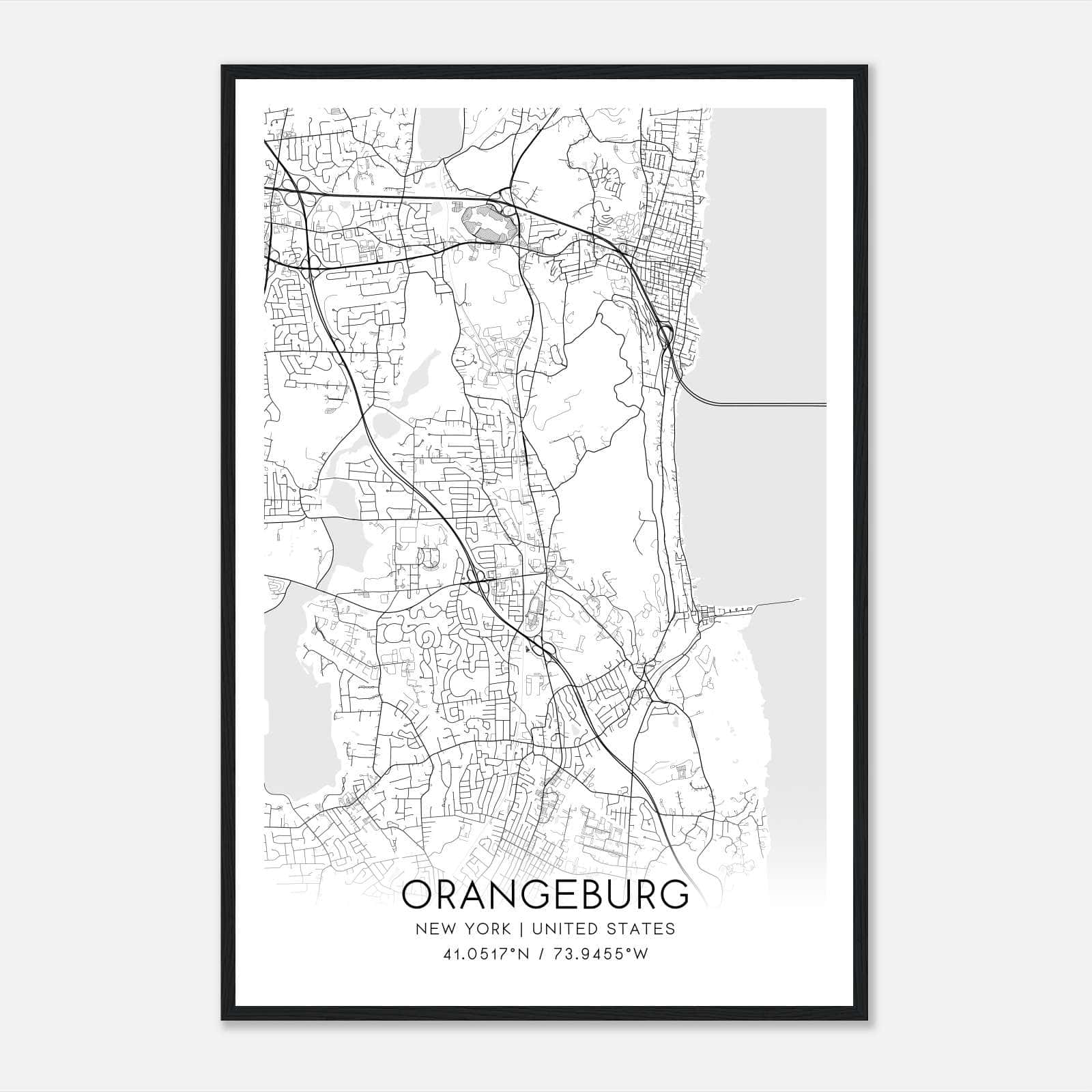 Orangeburg New York Map Poster, Modern Home Decor Wall Art Print Orangeburg New York Map Poster, Modern Home Decor Wall Art Print