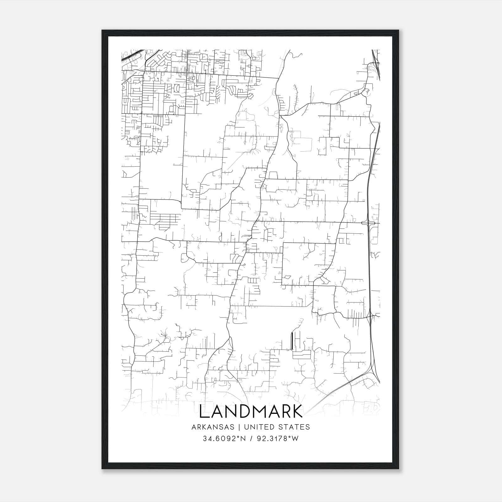 Landmark Arkansas Map Poster, Modern Home Decor Wall Art Print Landmark Arkansas Map Poster, Modern Home Decor Wall Art Print