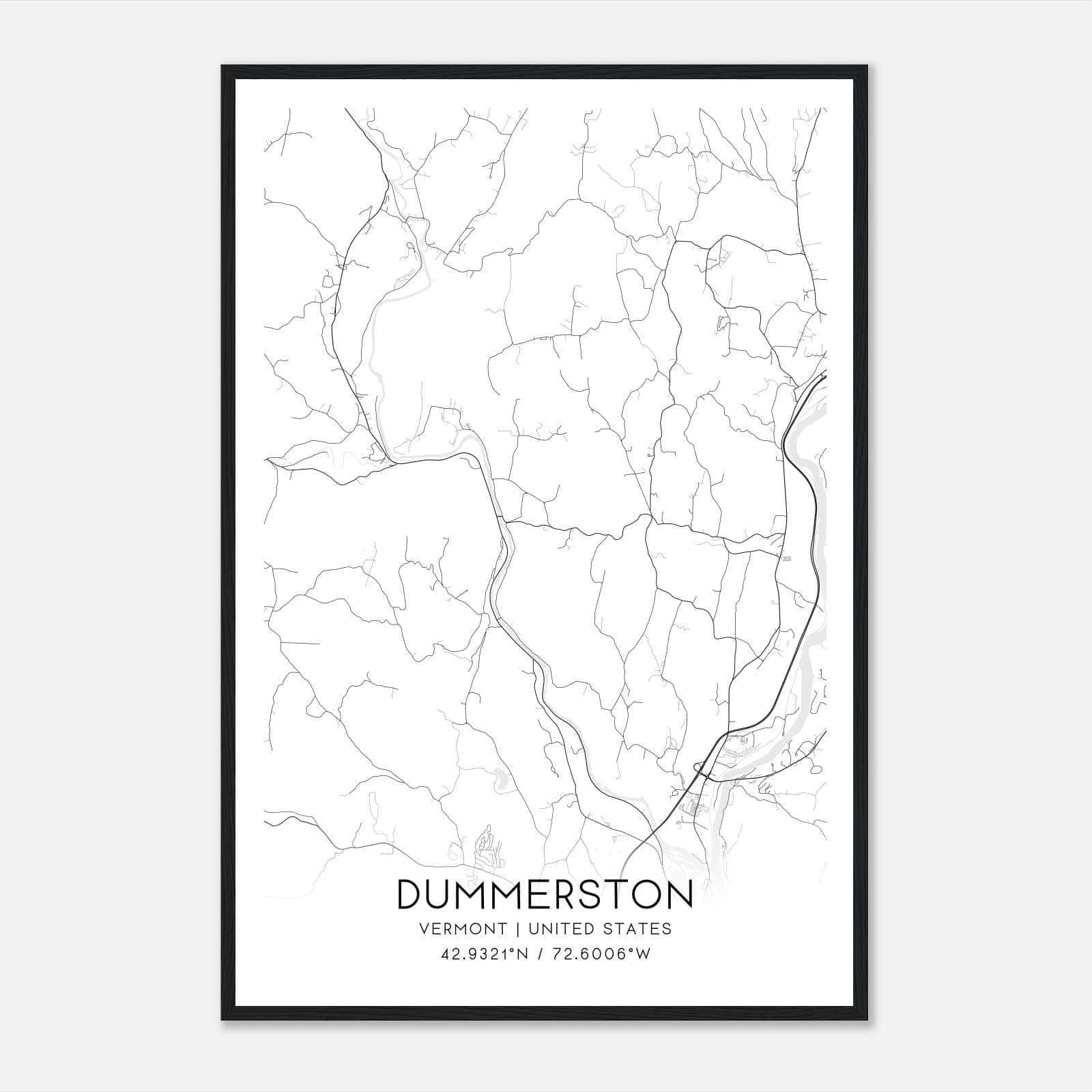 Dummerston Vermont Map Poster, Modern Home Decor Wall Art Print Dummerston Vermont Map Poster, Modern Home Decor Wall Art Print