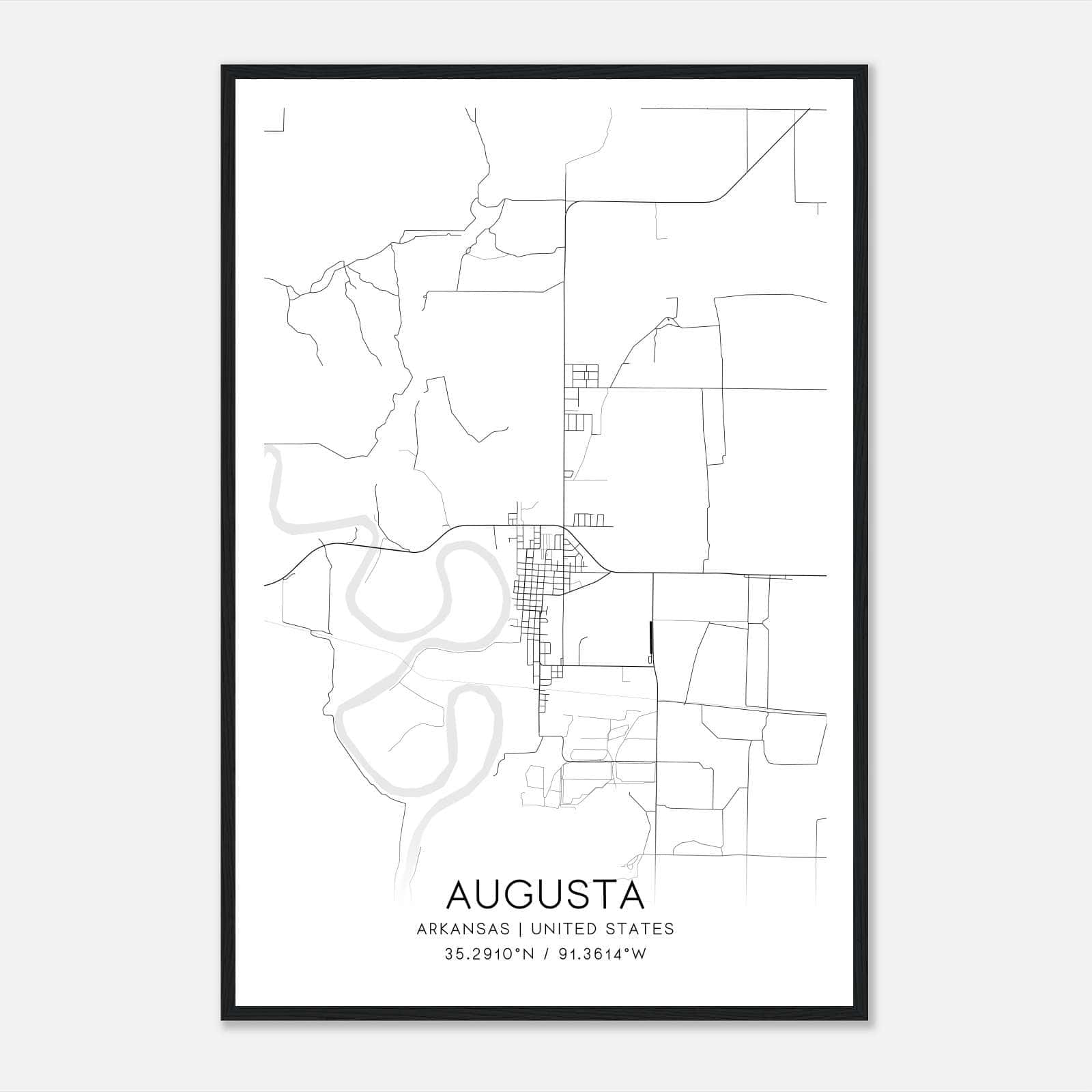 Augusta Arkansas Map Poster, Modern Home Decor Wall Art Print Augusta Arkansas Map Poster, Modern Home Decor Wall Art Print