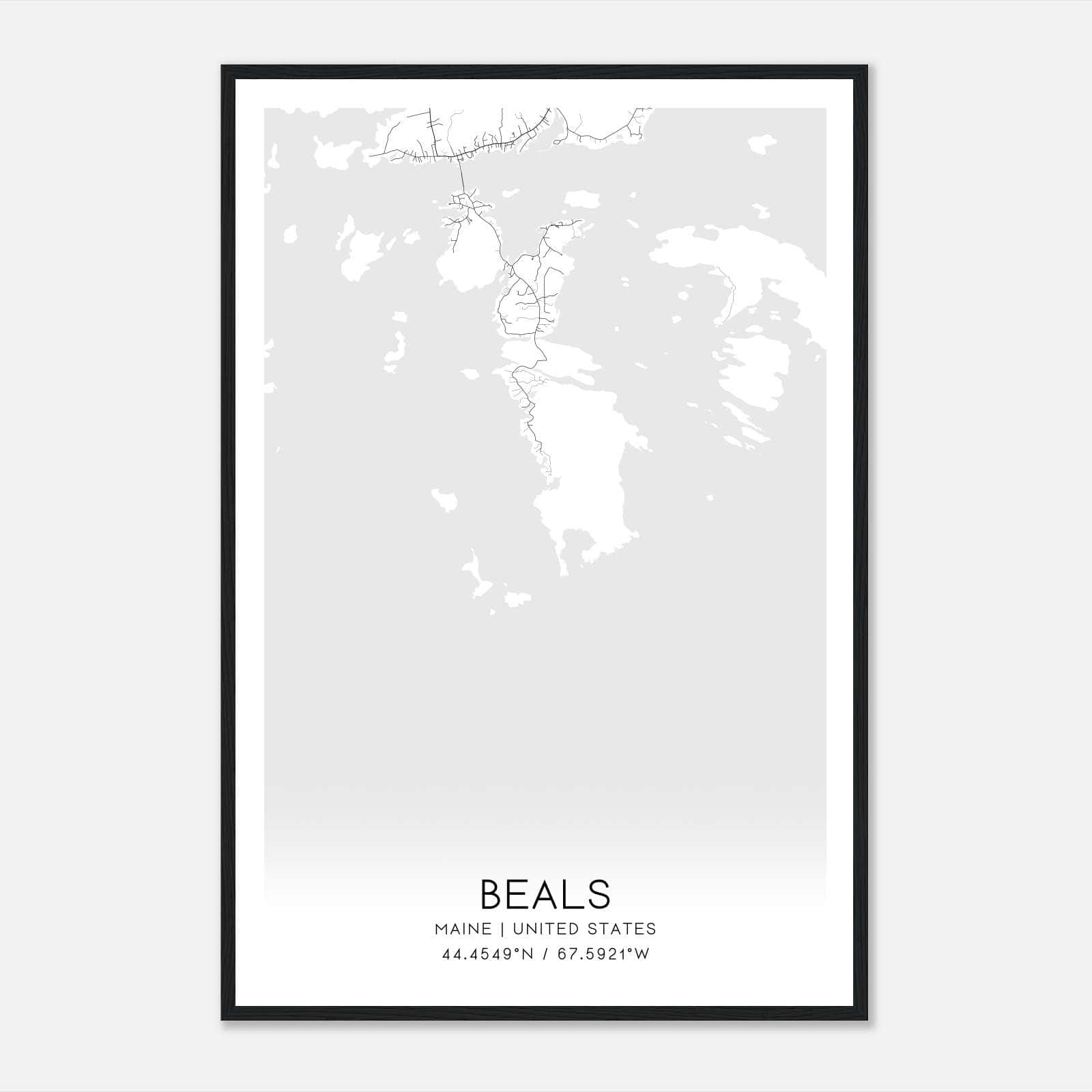 Beals Maine Map Poster, Modern Home Decor Wall Art Print Beals Maine Map Poster, Modern Home Decor Wall Art Print