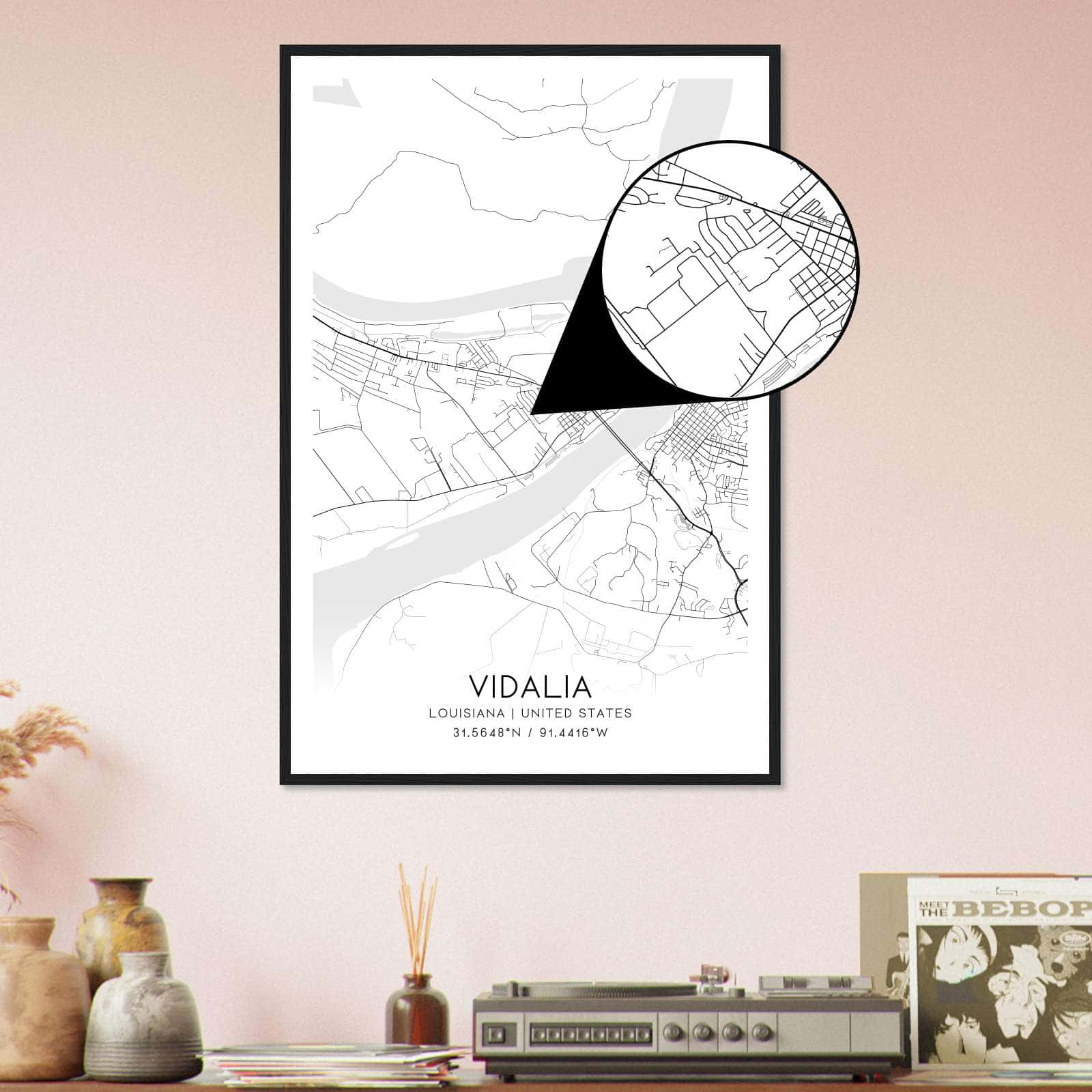 Deerfield Kansas Map Poster, Modern Home Decor Wall Art Print (Copy)