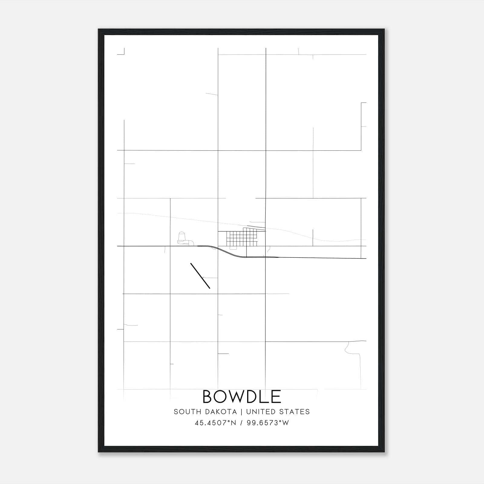 Bowdle South Dakota Map Poster, Modern Home Decor Wall Art Print Bowdle South Dakota Map Poster, Modern Home Decor Wall Art Print