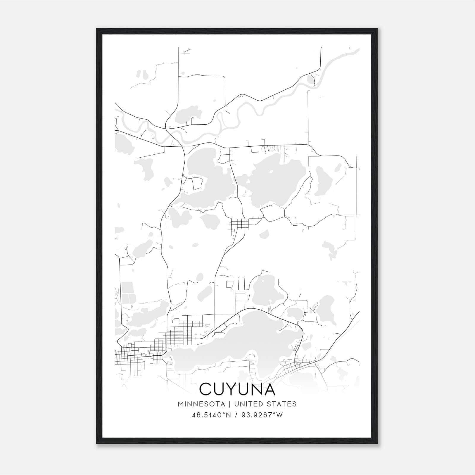 Cuyuna Minnesota Map Poster, Modern Home Decor Wall Art Print Cuyuna Minnesota Map Poster, Modern Home Decor Wall Art Print