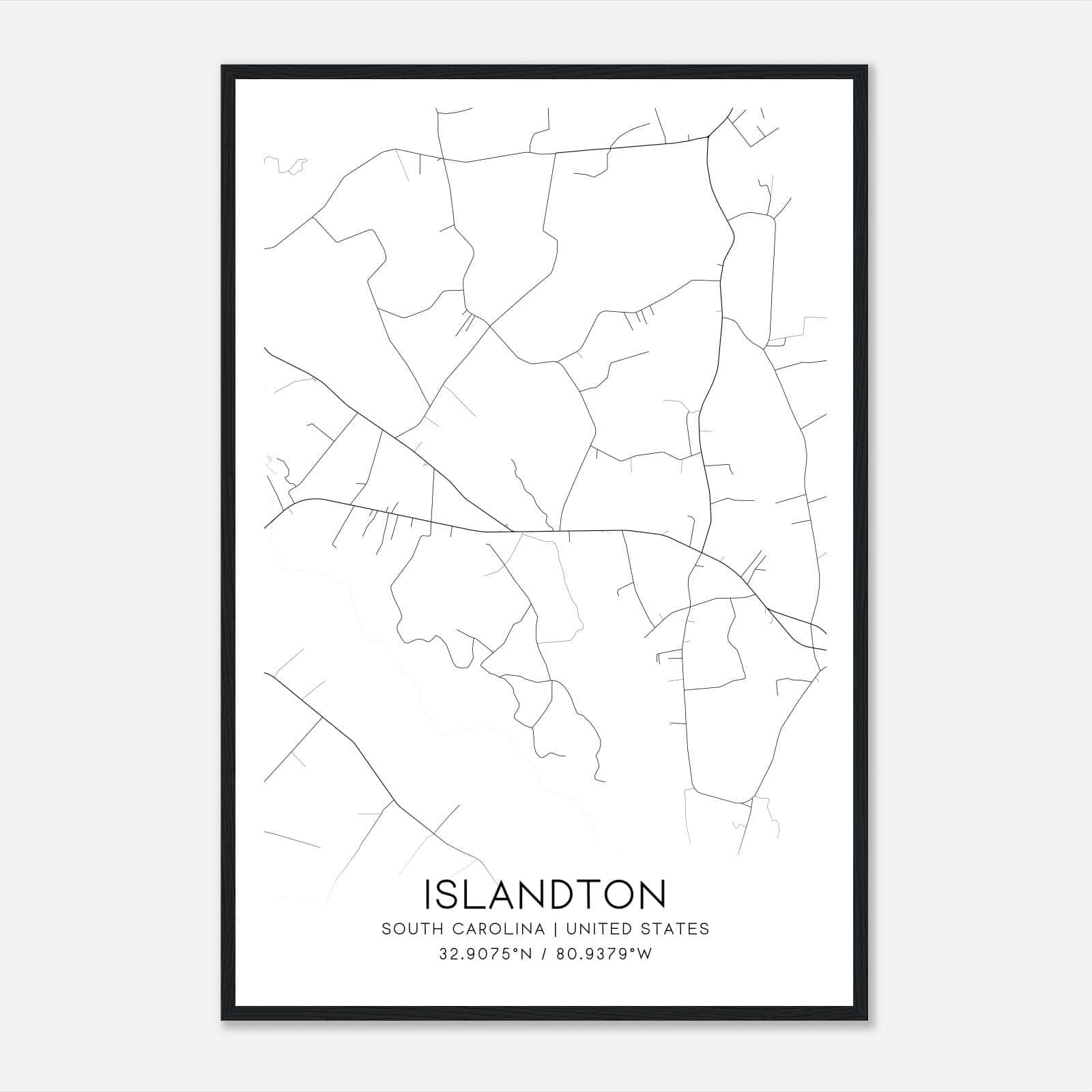 Islandton South Carolina Map Poster, Modern Home Decor Wall Art Print Islandton South Carolina Map Poster, Modern Home Decor Wall Art Print