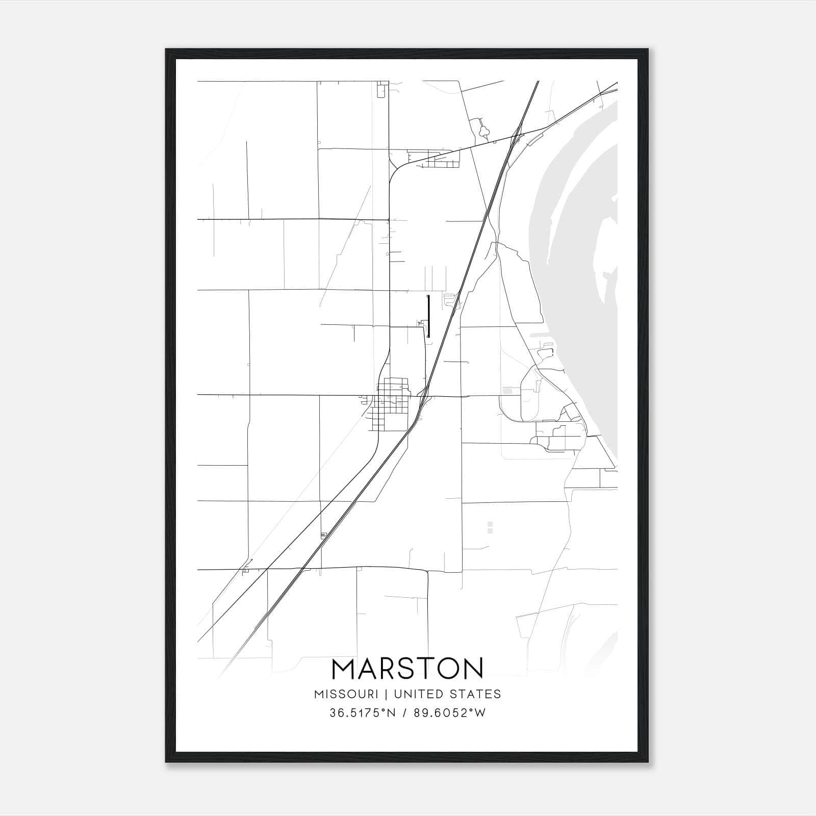 Marston Missouri Map Poster, Modern Home Decor Wall Art Print Marston Missouri Map Poster, Modern Home Decor Wall Art Print