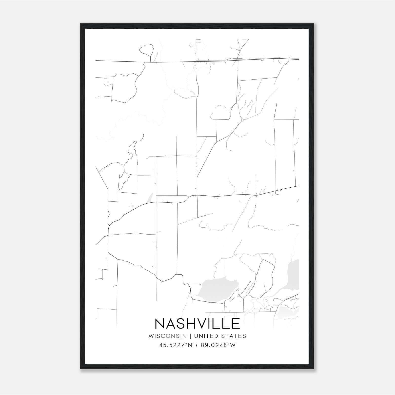 Nashville Wisconsin Map Poster, Modern Home Decor Wall Art Print Nashville Wisconsin Map Poster, Modern Home Decor Wall Art Print