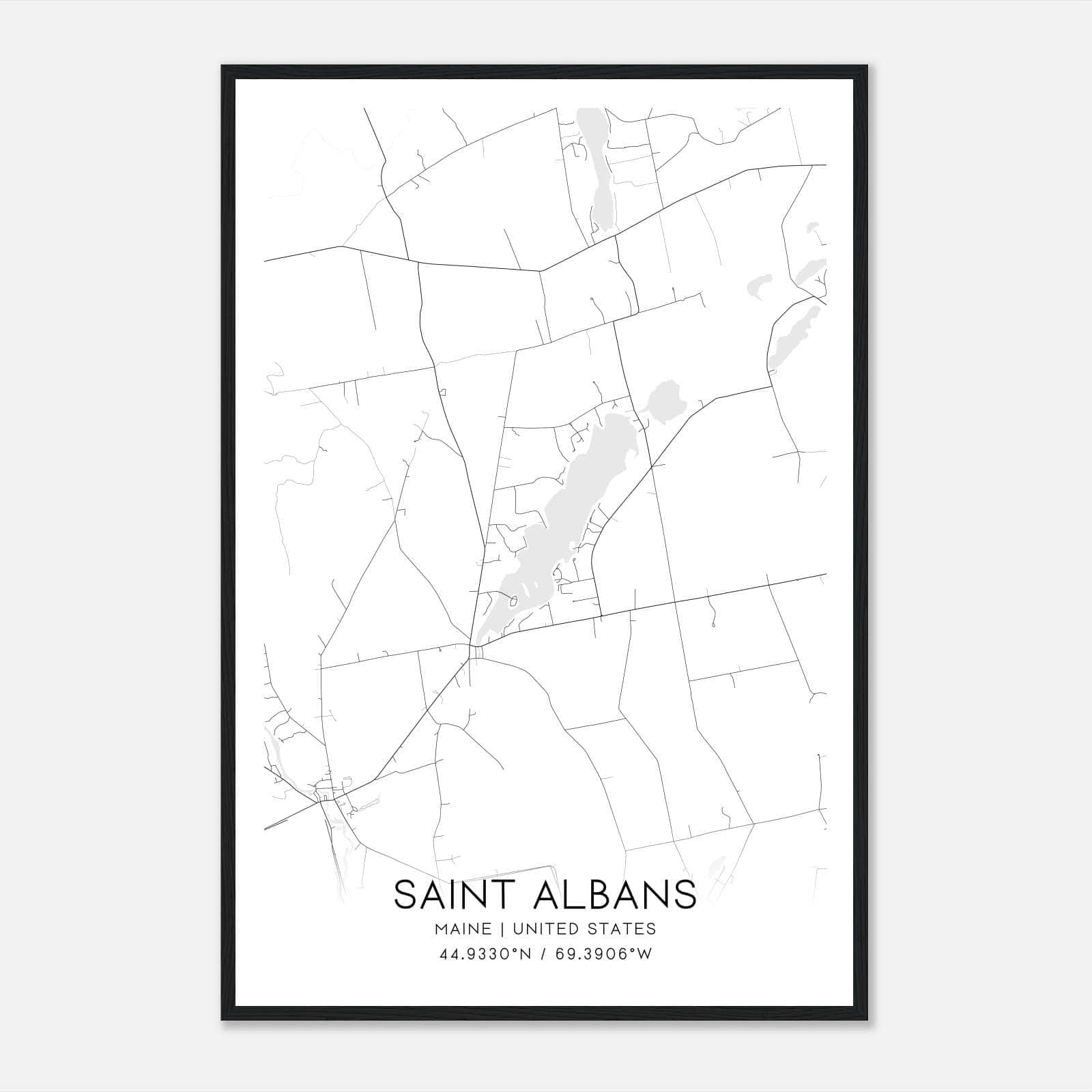 Saint Albans Maine Map Poster, Modern Home Decor Wall Art Print Saint Albans Maine Map Poster, Modern Home Decor Wall Art Print