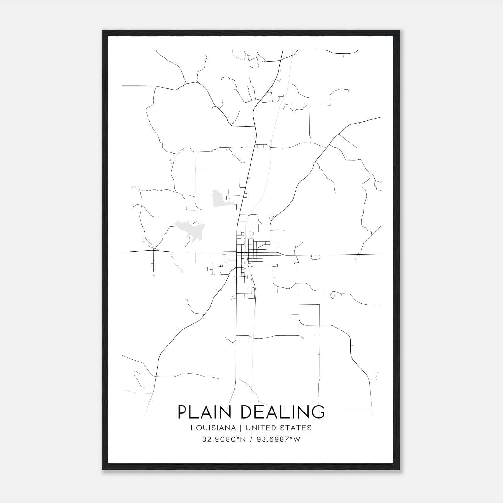Plain Dealing Louisiana Map Poster, Modern Home Decor Wall Art Print Plain Dealing Louisiana Map Poster, Modern Home Decor Wall Art Print