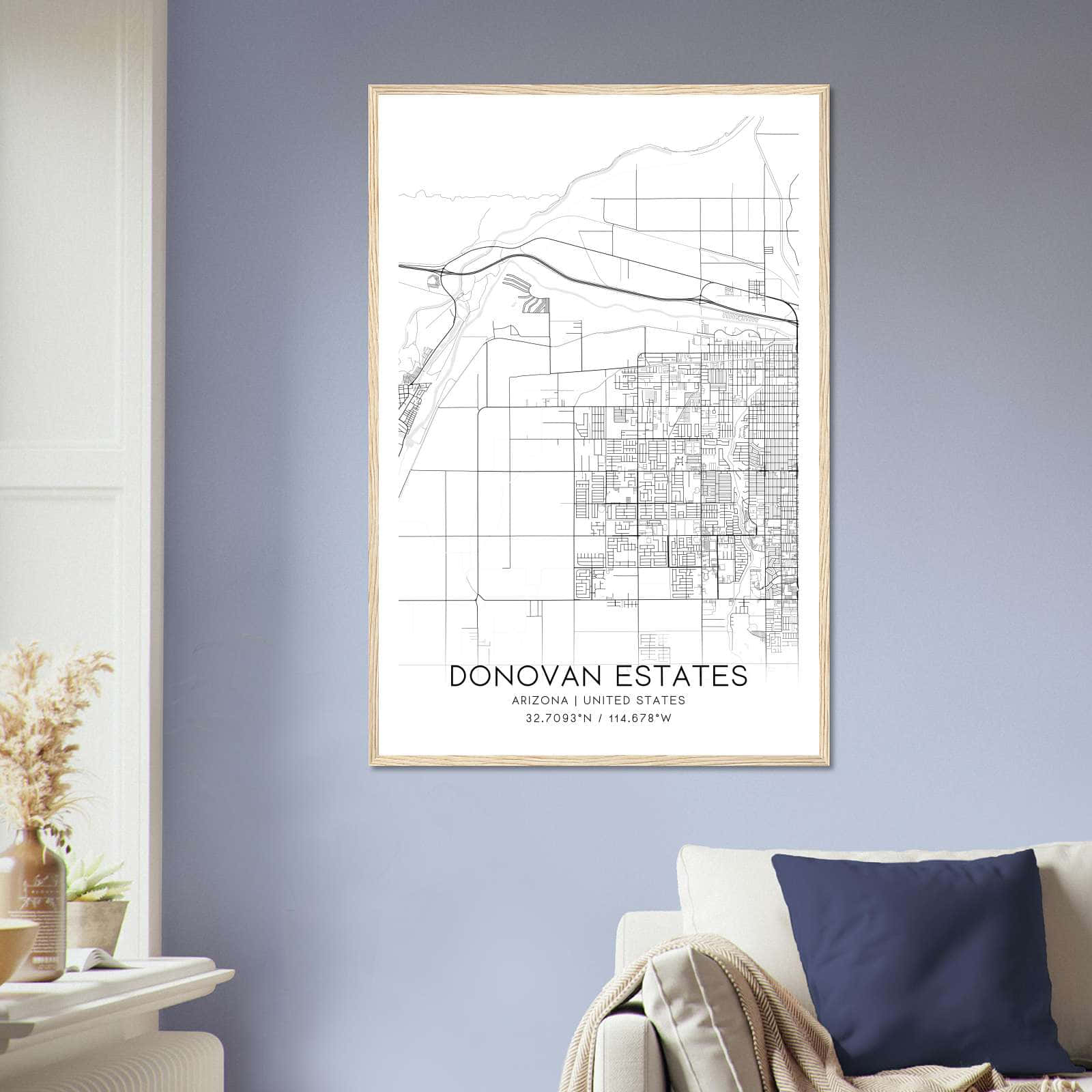 Deerfield Kansas Map Poster, Modern Home Decor Wall Art Print (Copy)