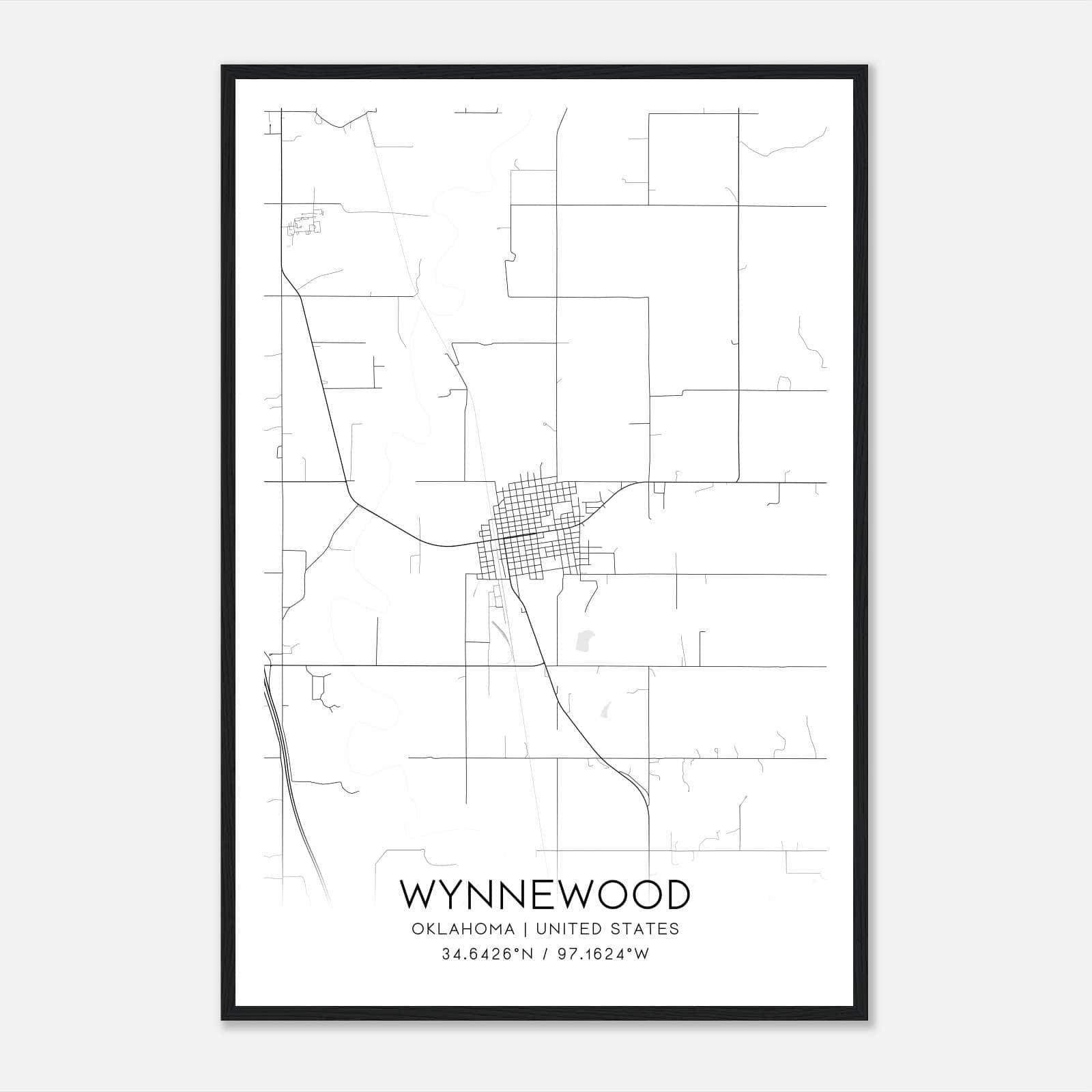 Wynnewood Oklahoma Map Poster, Modern Home Decor Wall Art Print Wynnewood Oklahoma Map Poster, Modern Home Decor Wall Art Print