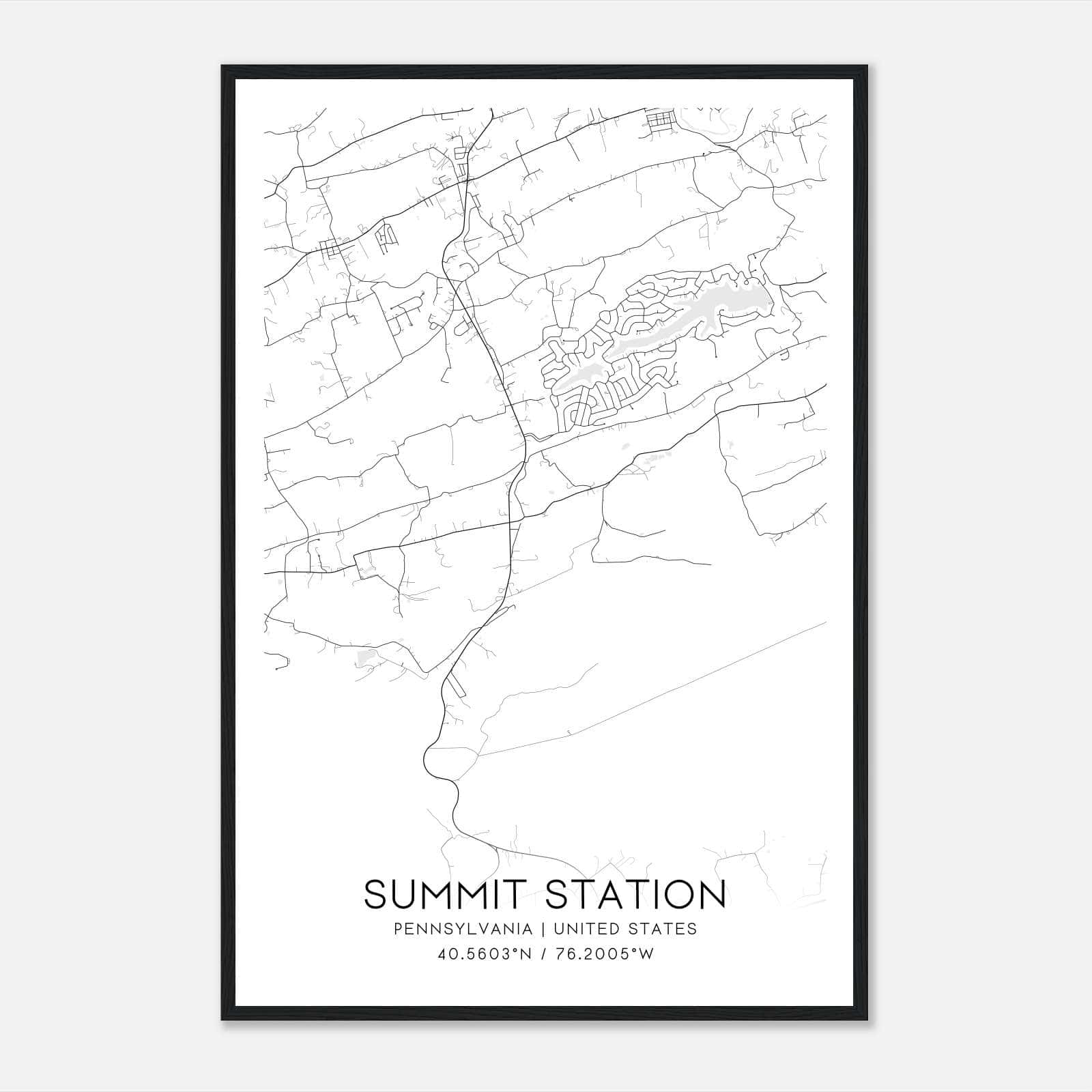 Summit Station Pennsylvania Map Poster, Modern Home Decor Wall Art Print Summit Station Pennsylvania Map Poster, Modern Home Decor Wall Art Print