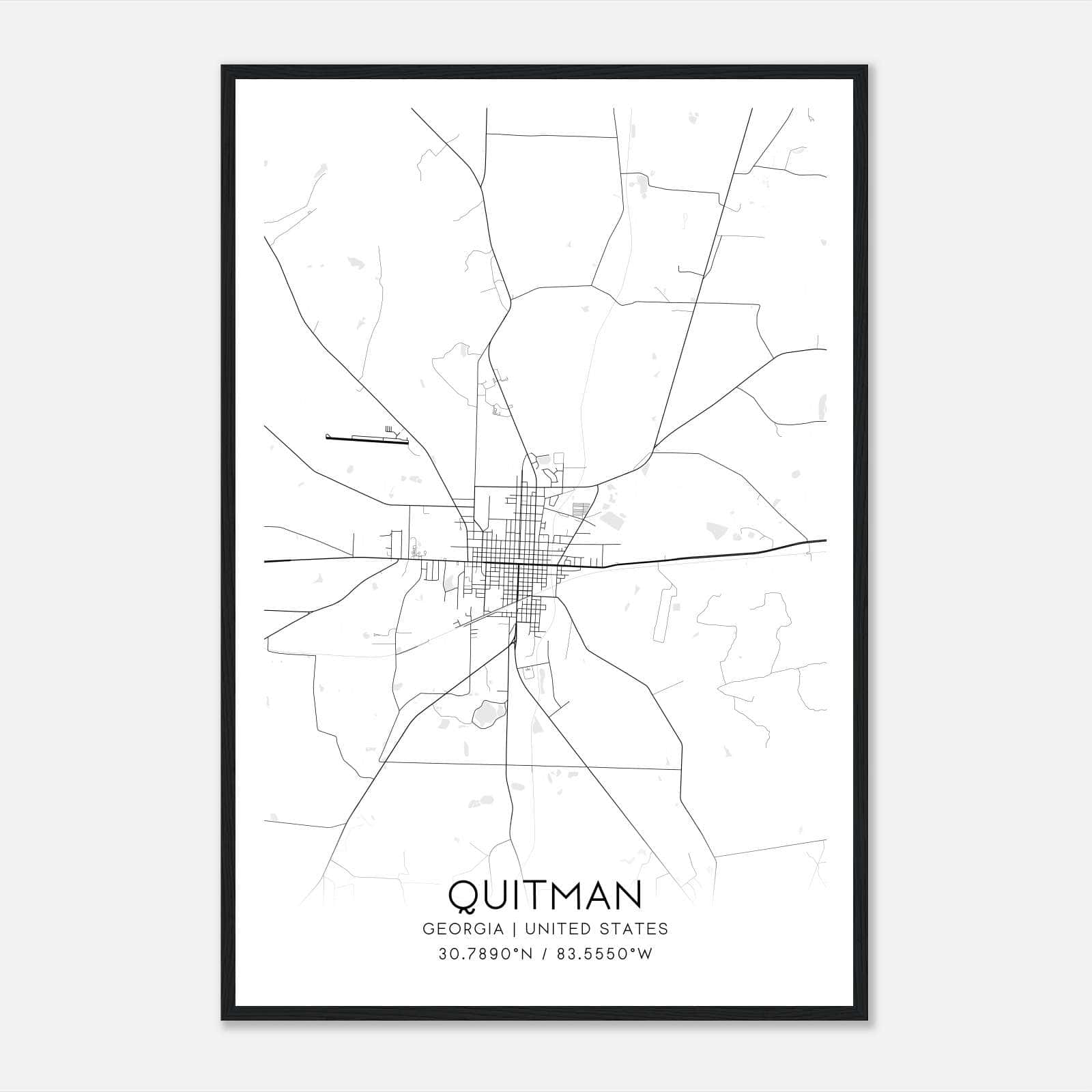 Quitman Georgia Map Poster, Modern Home Decor Wall Art Print Quitman Georgia Map Poster, Modern Home Decor Wall Art Print