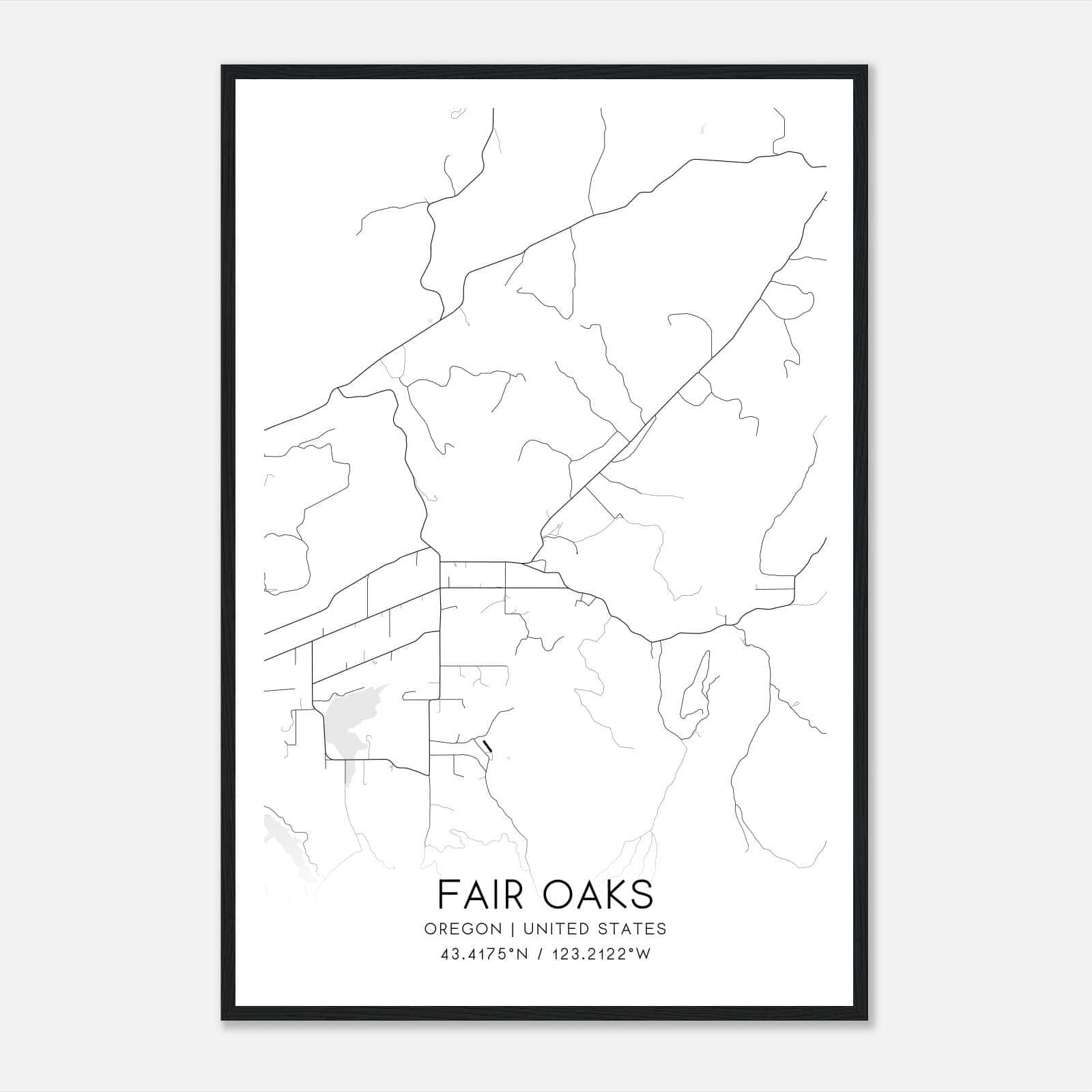 Fair Oaks Oregon Map Poster, Modern Home Decor Wall Art Print Fair Oaks Oregon Map Poster, Modern Home Decor Wall Art Print