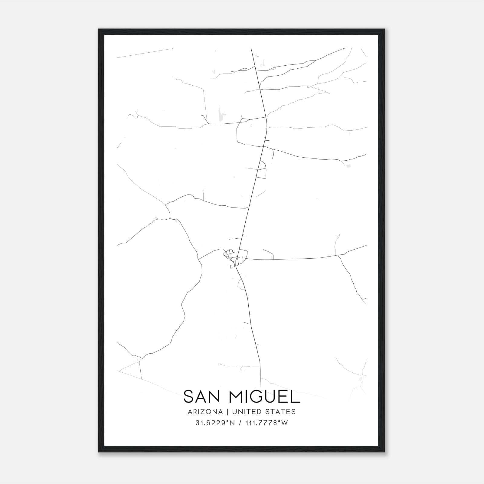 San Miguel Arizona Map Poster, Modern Home Decor Wall Art Print San Miguel Arizona Map Poster, Modern Home Decor Wall Art Print