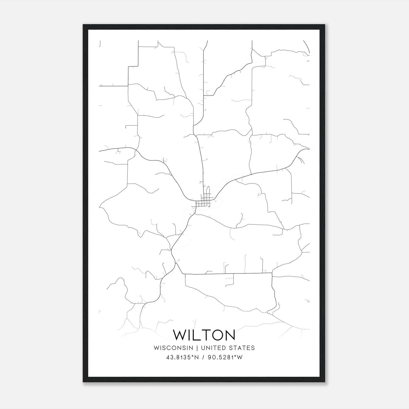 Wilton Wisconsin Map Poster, Modern Home Decor Wall Art Print Wilton Wisconsin Map Poster, Modern Home Decor Wall Art Print