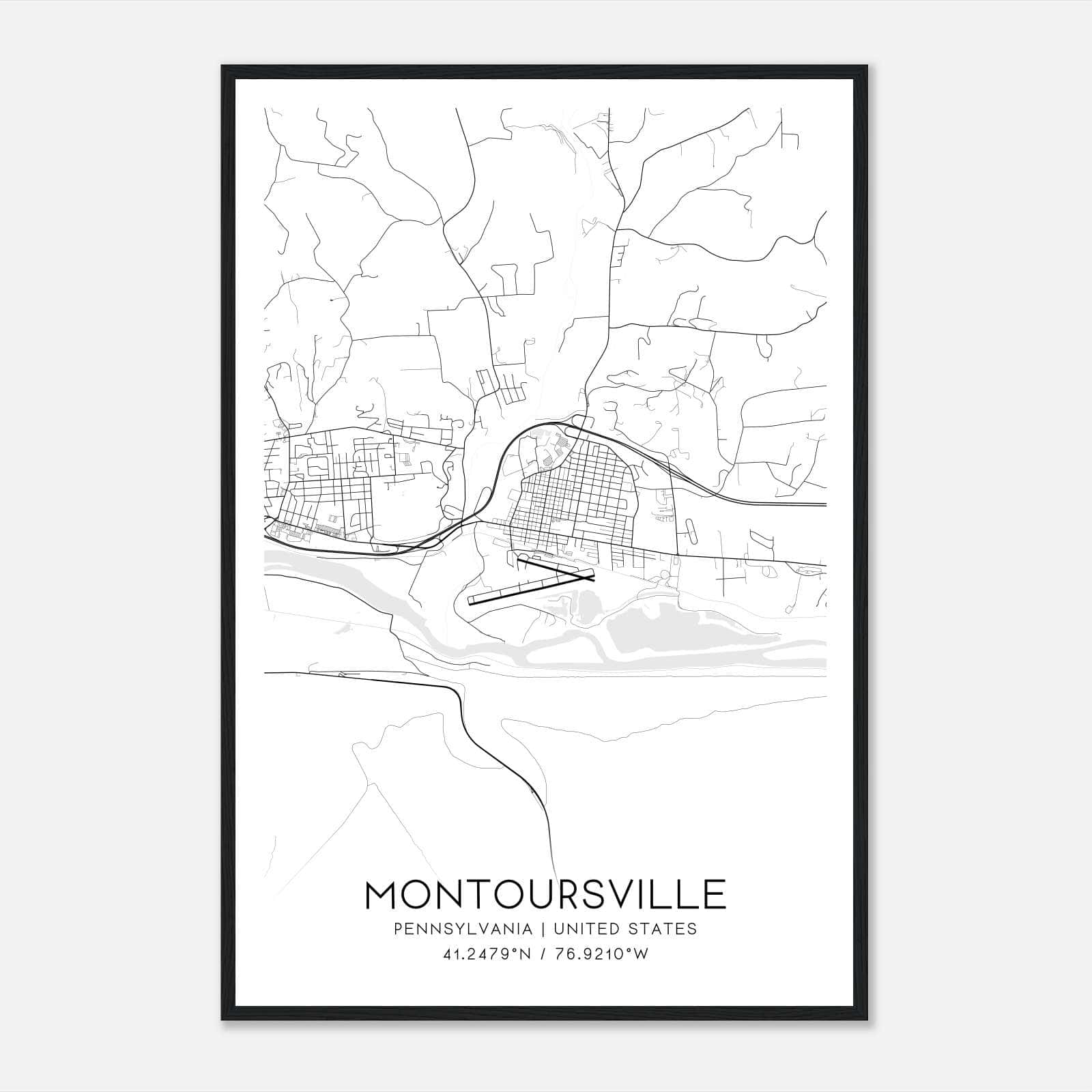 Montoursville Pennsylvania Map Poster, Modern Home Decor Wall Art Print Montoursville Pennsylvania Map Poster, Modern Home Decor Wall Art Print