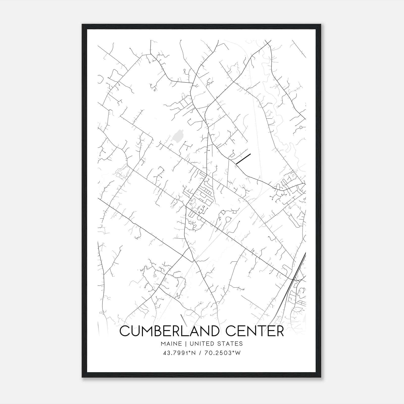 Cumberland Center Maine Map Poster, Modern Home Decor Wall Art Print Cumberland Center Maine Map Poster, Modern Home Decor Wall Art Print