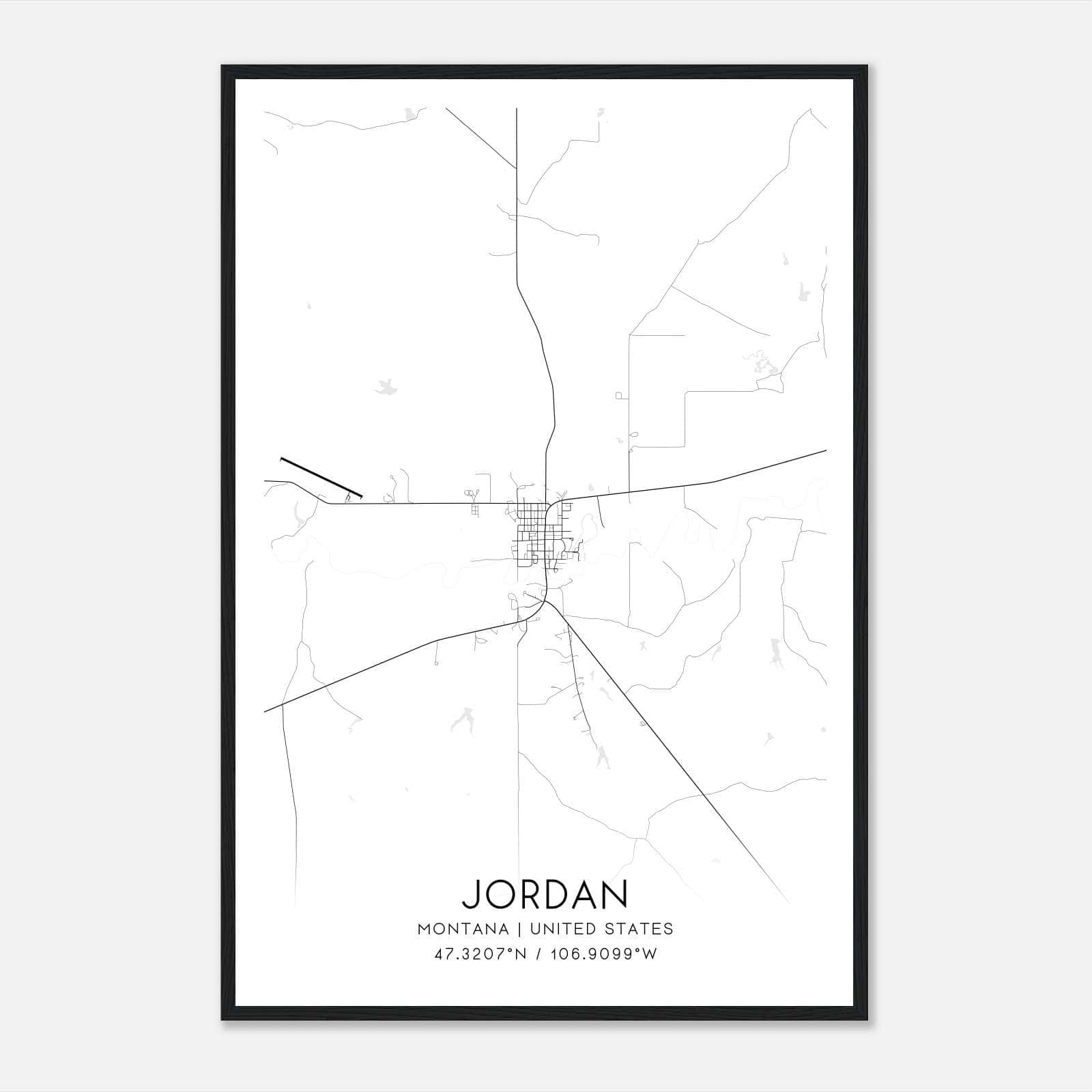 Jordan Montana Map Poster, Modern Home Decor Wall Art Print Jordan Montana Map Poster, Modern Home Decor Wall Art Print