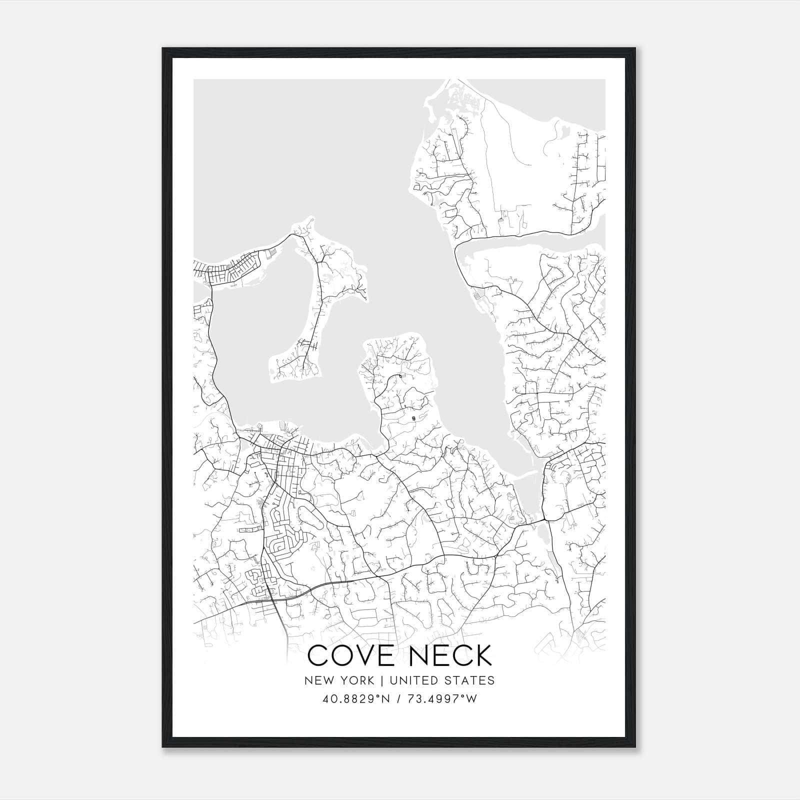 Cove Neck New York Map Poster, Modern Home Decor Wall Art Print Cove Neck New York Map Poster, Modern Home Decor Wall Art Print