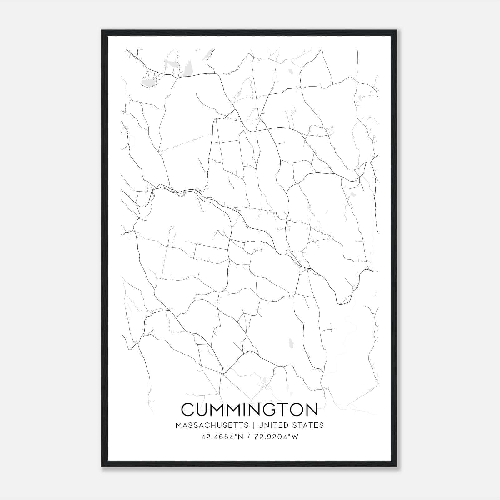 Cummington Massachusetts Map Poster, Modern Home Decor Wall Art Print Cummington Massachusetts Map Poster, Modern Home Decor Wall Art Print