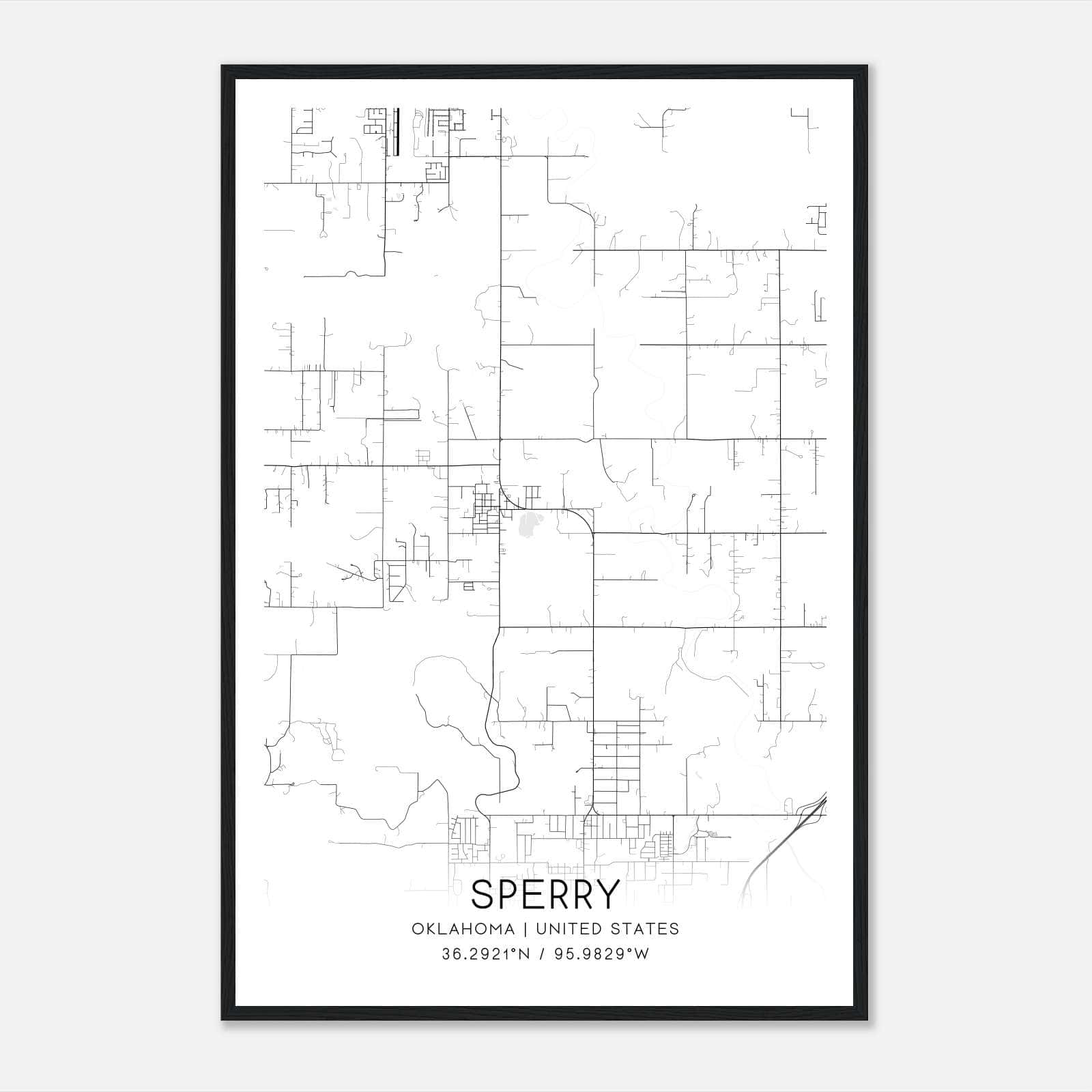 Sperry Oklahoma Map Poster, Modern Home Decor Wall Art Print Sperry Oklahoma Map Poster, Modern Home Decor Wall Art Print