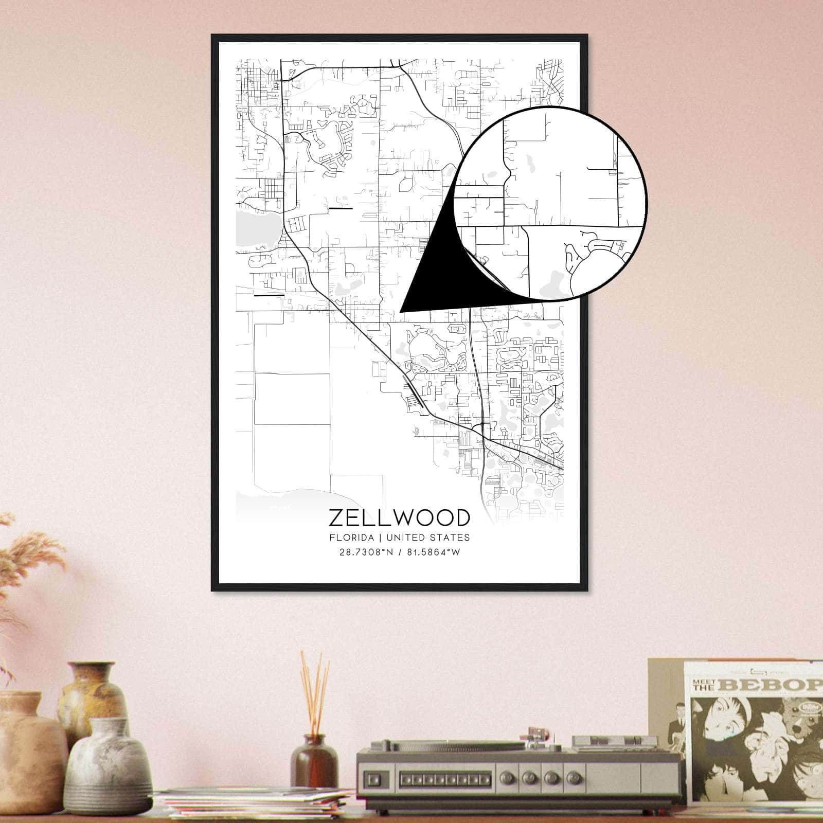 Deerfield Kansas Map Poster, Modern Home Decor Wall Art Print (Copy)