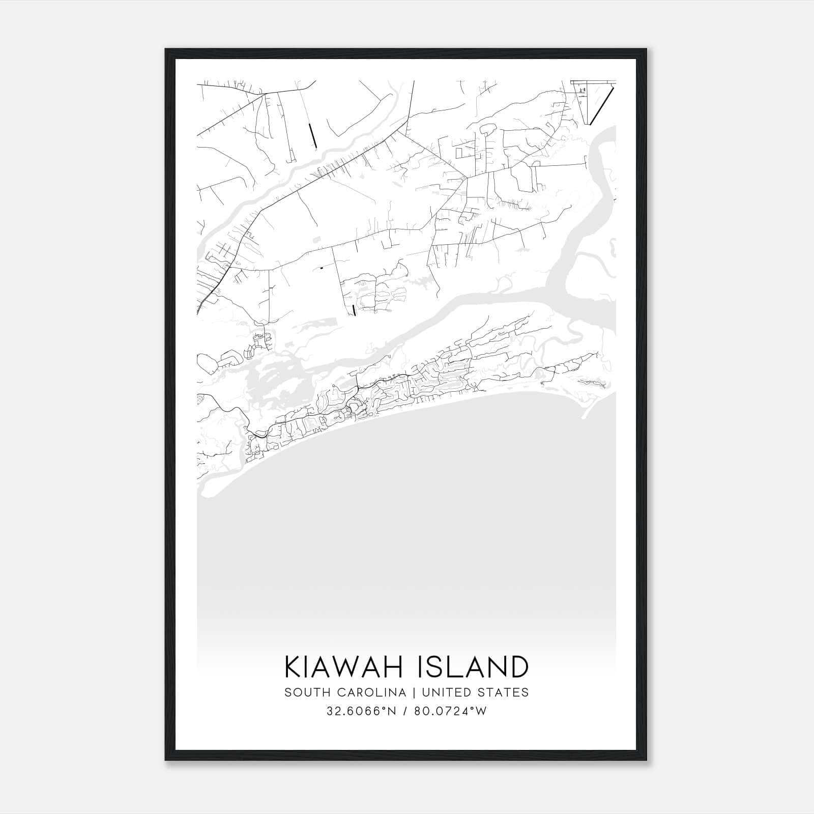 Kiawah Island South Carolina Map Poster, Modern Home Decor Wall Art Print Kiawah Island South Carolina Map Poster, Modern Home Decor Wall Art Print