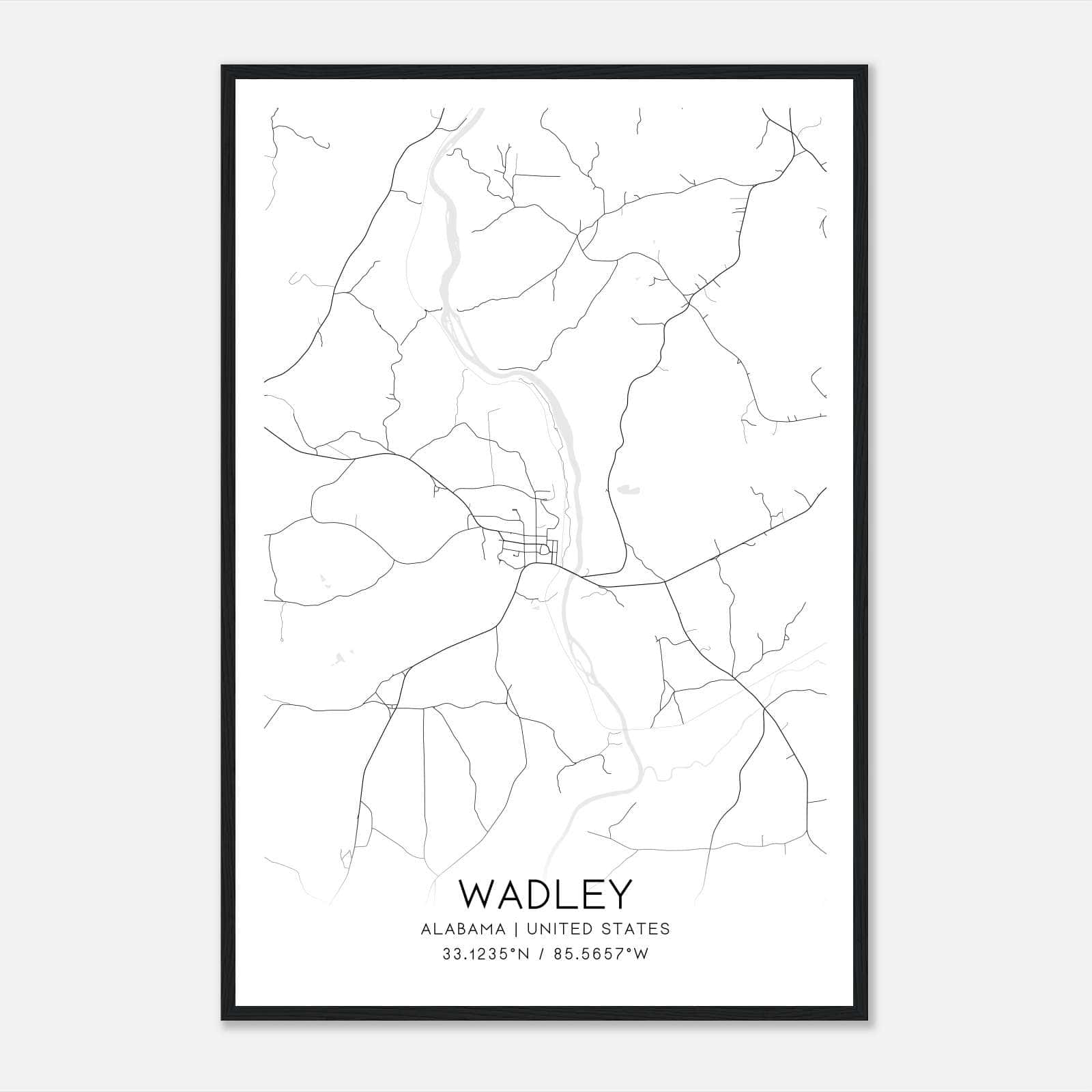 Wadley Alabama Map Poster, Modern Home Decor Wall Art Print Wadley Alabama Map Poster, Modern Home Decor Wall Art Print