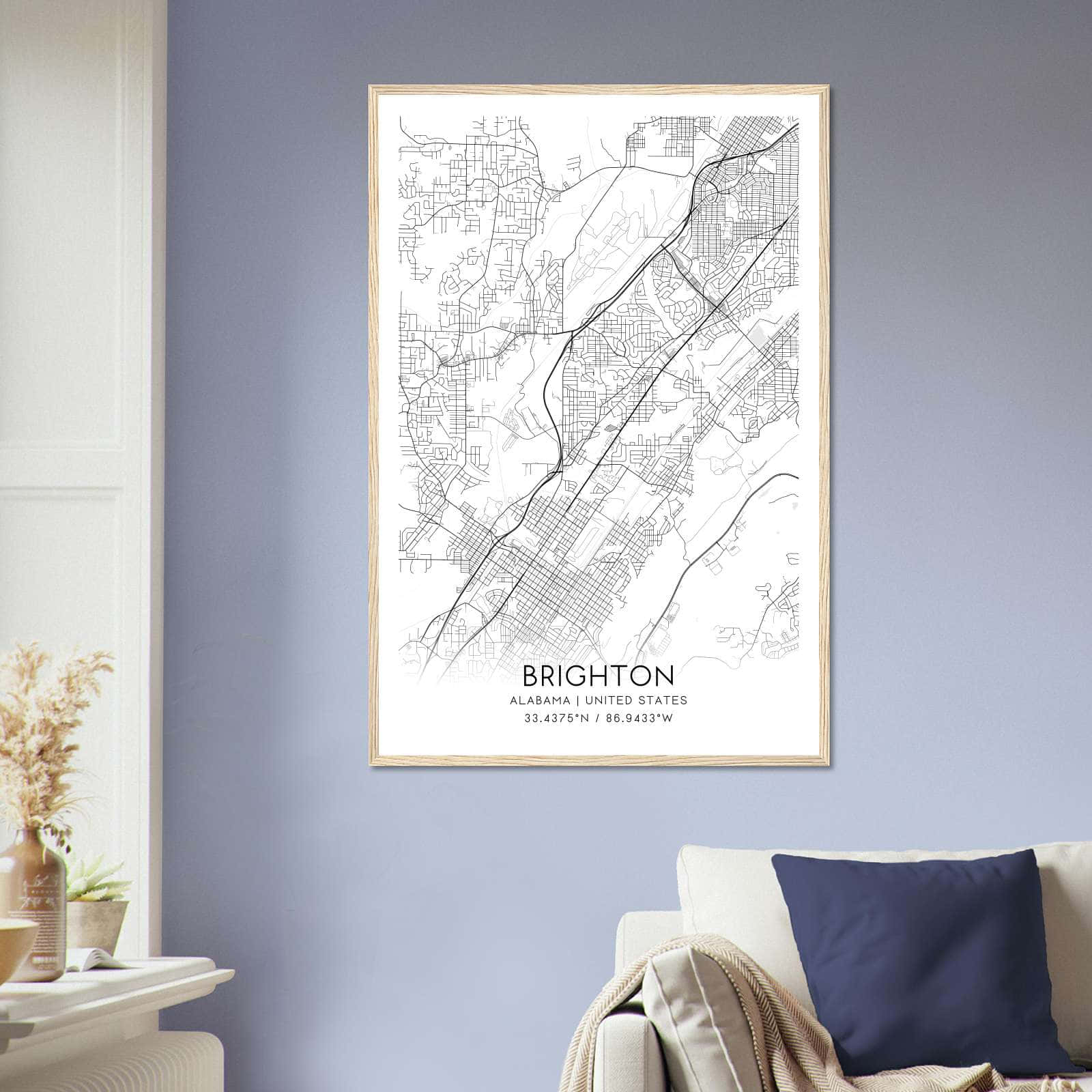Deerfield Kansas Map Poster, Modern Home Decor Wall Art Print (Copy)