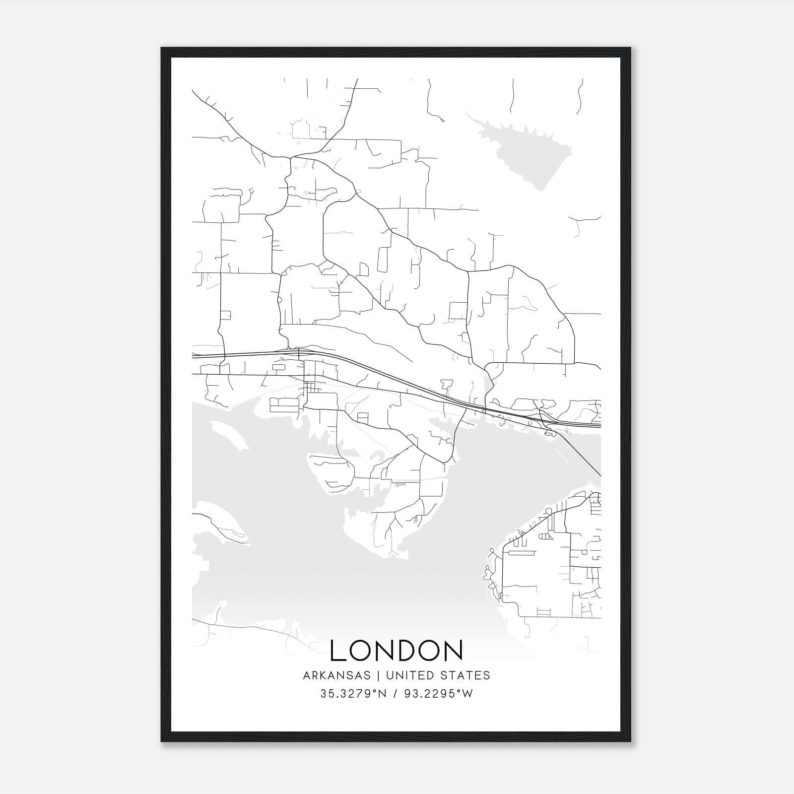 London Arkansas Map Poster, Modern Home Decor Wall Art Print London Arkansas Map Poster, Modern Home Decor Wall Art Print