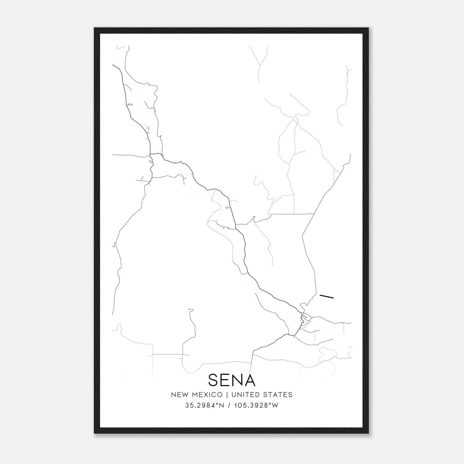 Sena New Mexico Map Poster, Modern Home Decor Wall Art Print Sena New Mexico Map Poster, Modern Home Decor Wall Art Print