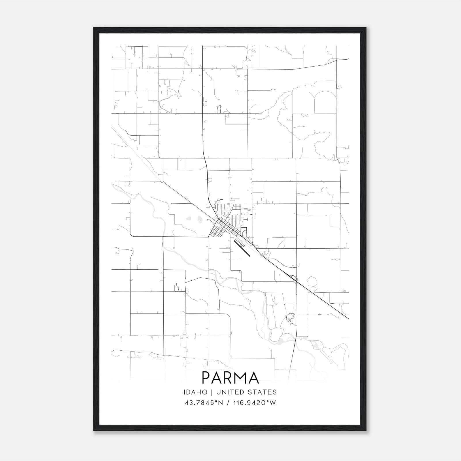 Parma Idaho Map Poster, Modern Home Decor Wall Art Print Parma Idaho Map Poster, Modern Home Decor Wall Art Print