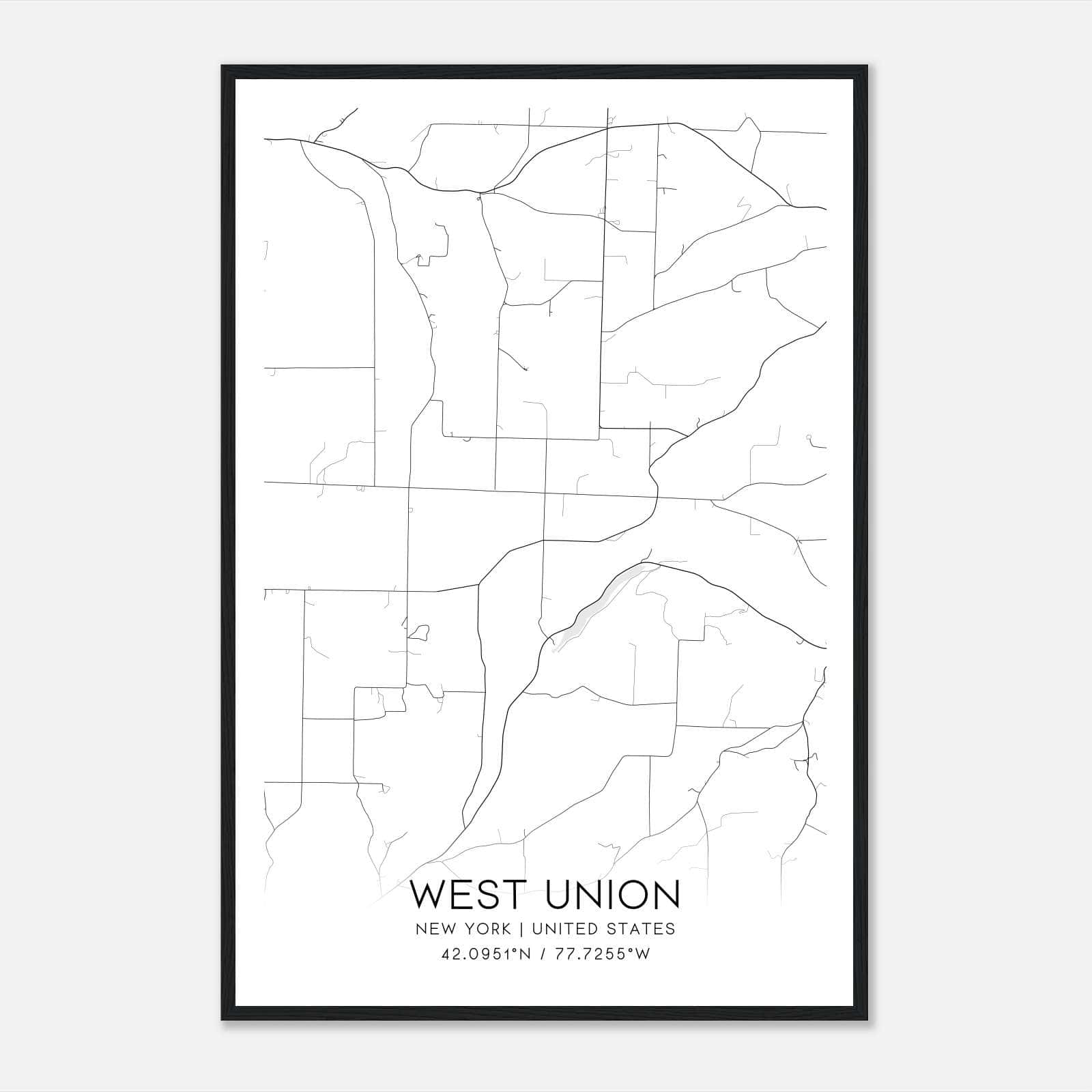 West Union New York Map Poster, Modern Home Decor Wall Art Print West Union New York Map Poster, Modern Home Decor Wall Art Print