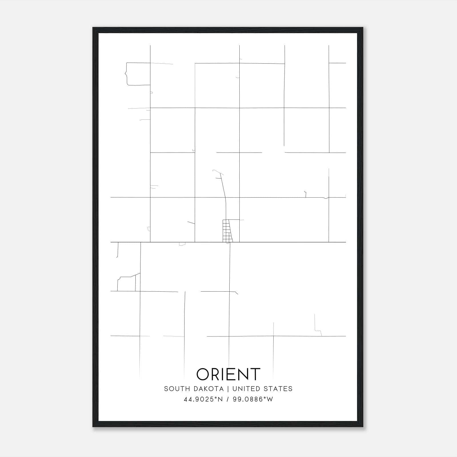 Orient South Dakota Map Poster, Modern Home Decor Wall Art Print Orient South Dakota Map Poster, Modern Home Decor Wall Art Print