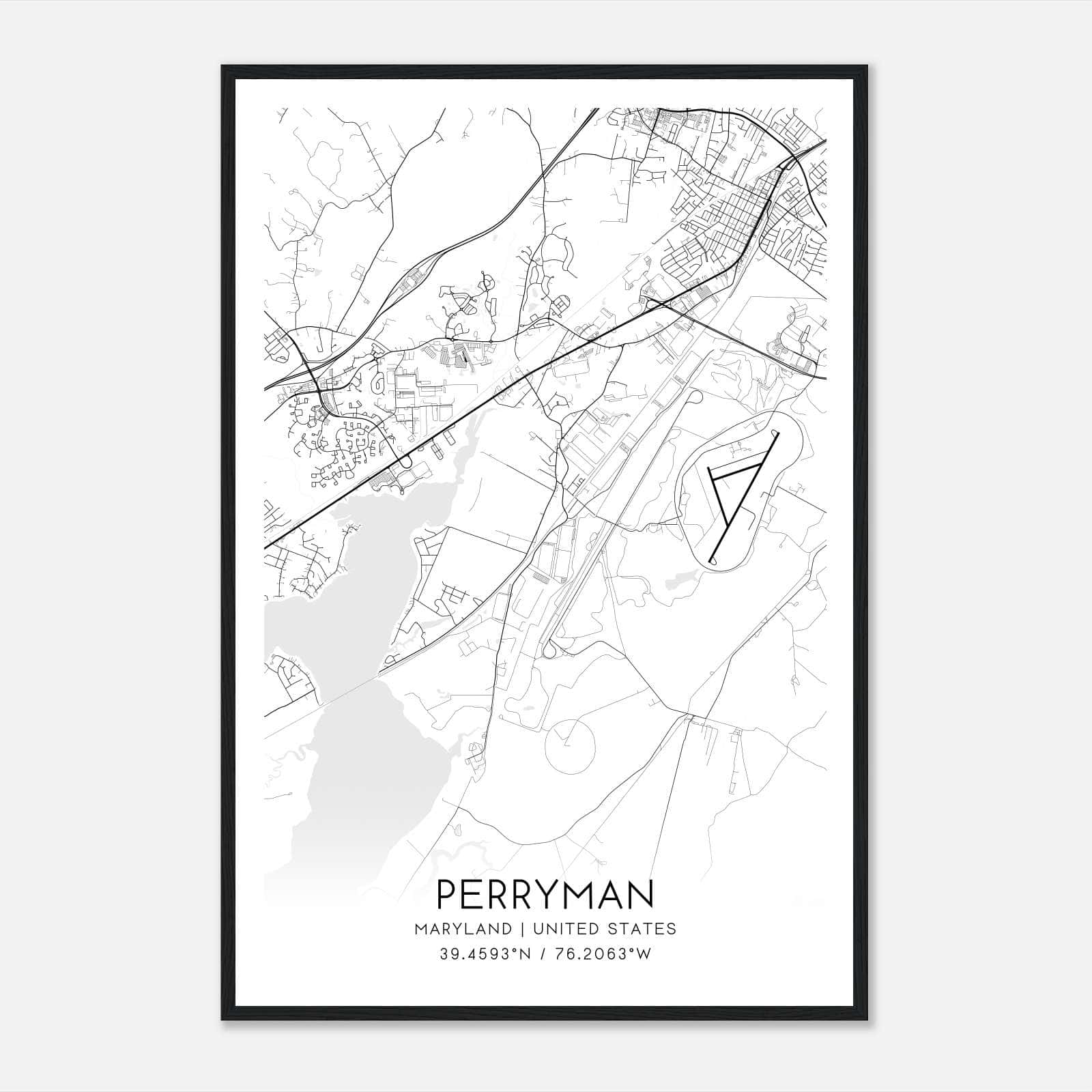 Perryman Maryland Map Poster, Modern Home Decor Wall Art Print Perryman Maryland Map Poster, Modern Home Decor Wall Art Print