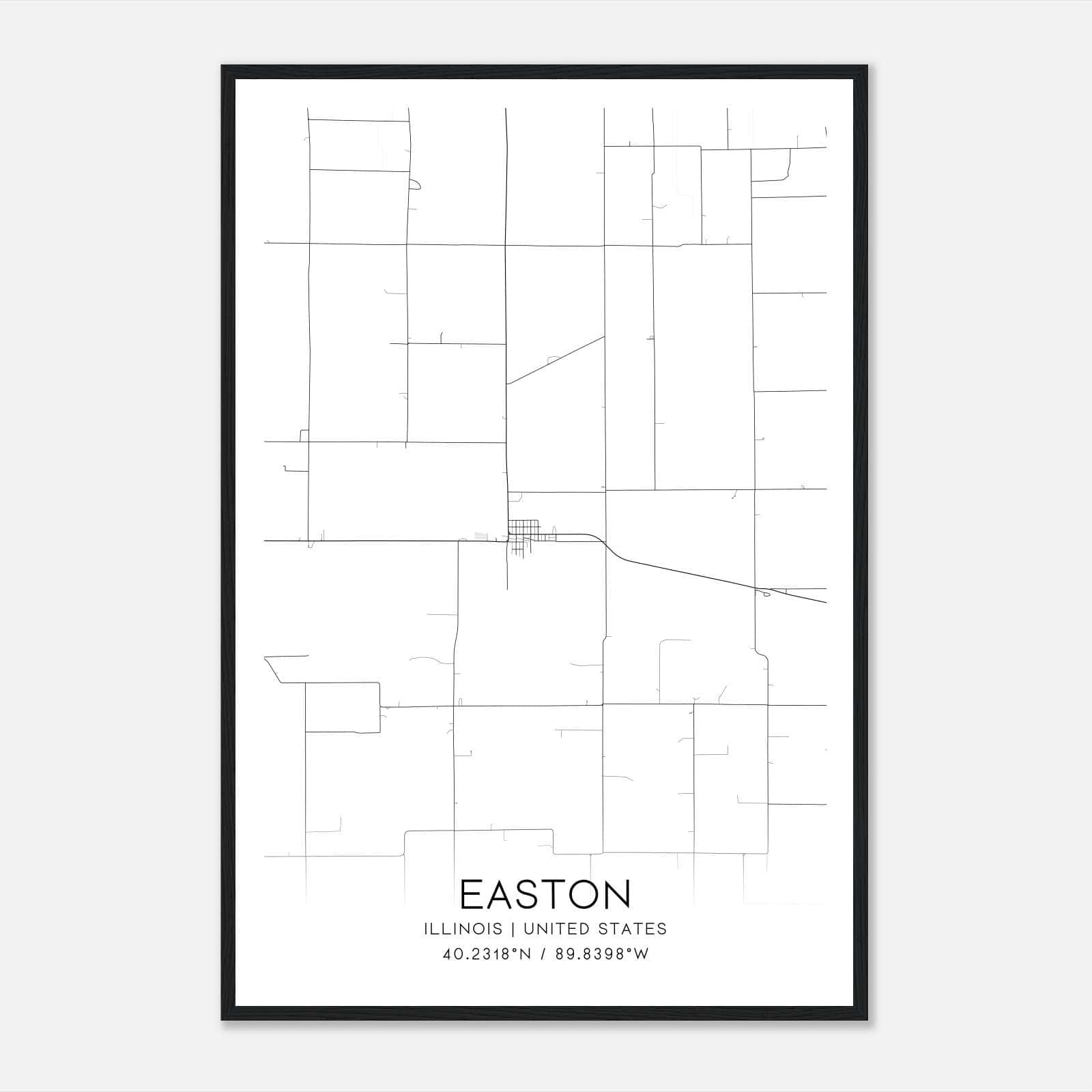 Easton Illinois Map Poster, Modern Home Decor Wall Art Print Easton Illinois Map Poster, Modern Home Decor Wall Art Print