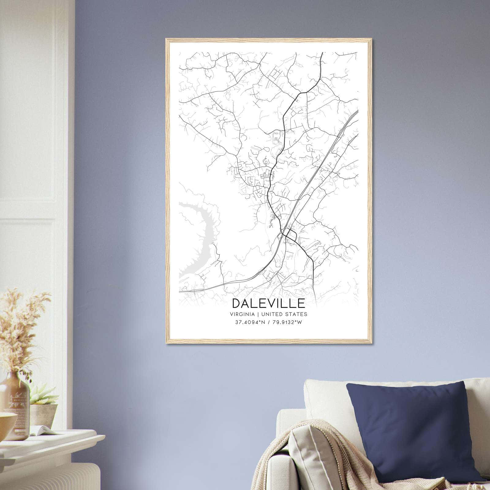 Deerfield Kansas Map Poster, Modern Home Decor Wall Art Print (Copy)