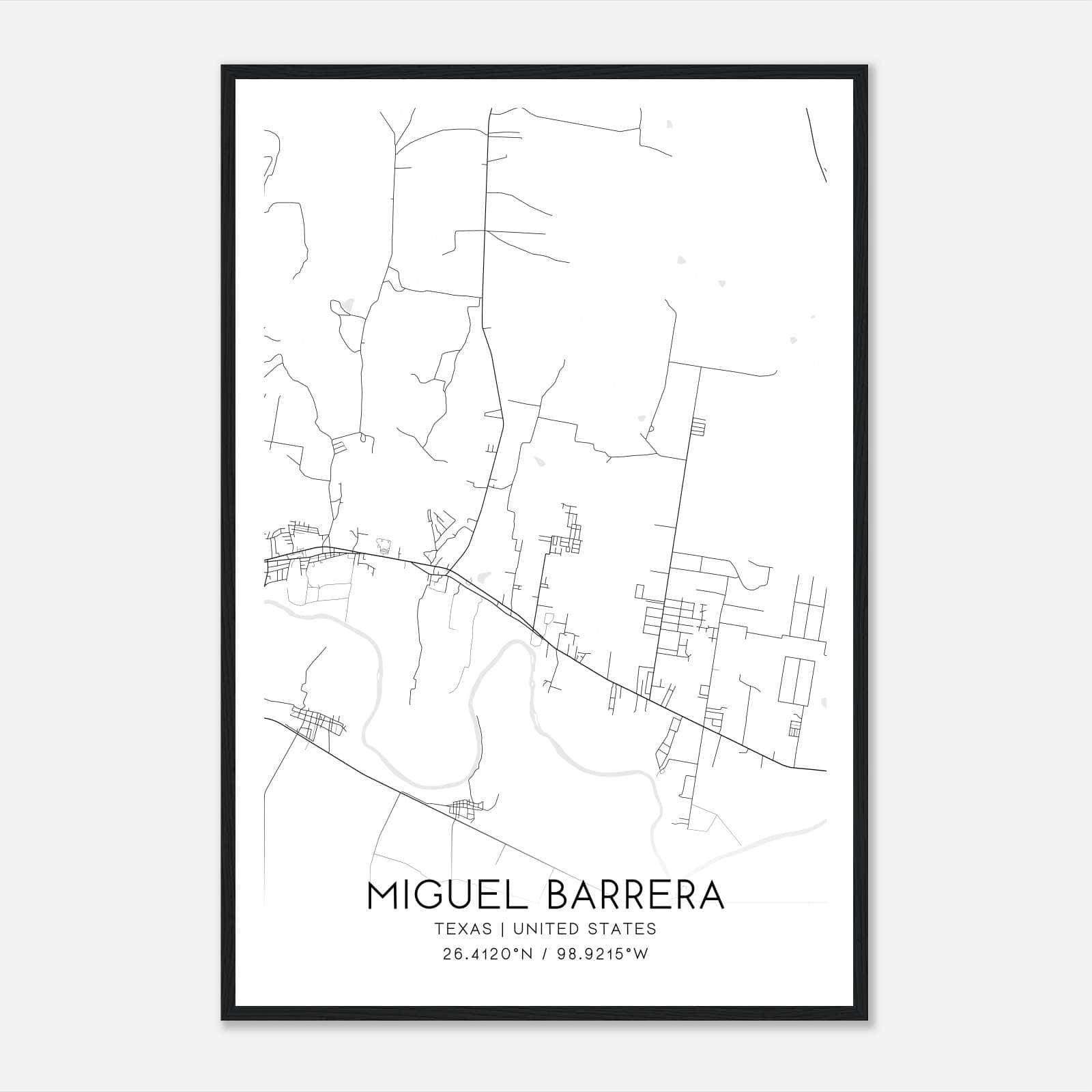 Miguel Barrera Texas Map Poster, Modern Home Decor Wall Art Print Miguel Barrera Texas Map Poster, Modern Home Decor Wall Art Print