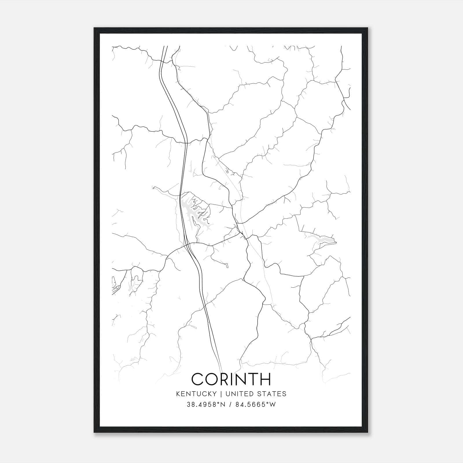 Corinth Kentucky Map Poster, Modern Home Decor Wall Art Print Corinth Kentucky Map Poster, Modern Home Decor Wall Art Print