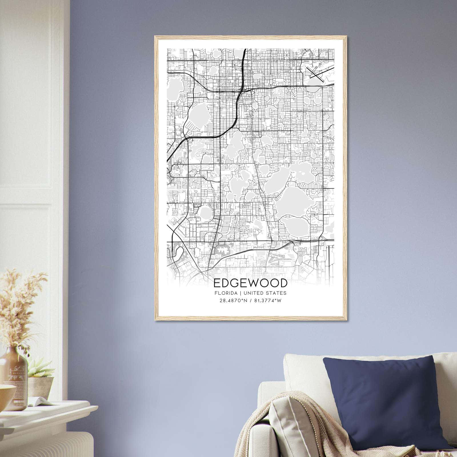 Deerfield Kansas Map Poster, Modern Home Decor Wall Art Print (Copy)
