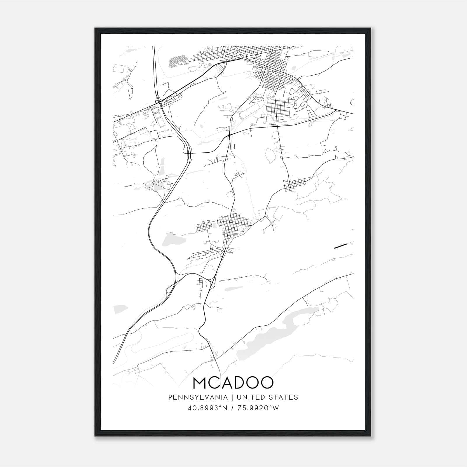 Mcadoo Pennsylvania Map Poster, Modern Home Decor Wall Art Print Mcadoo Pennsylvania Map Poster, Modern Home Decor Wall Art Print