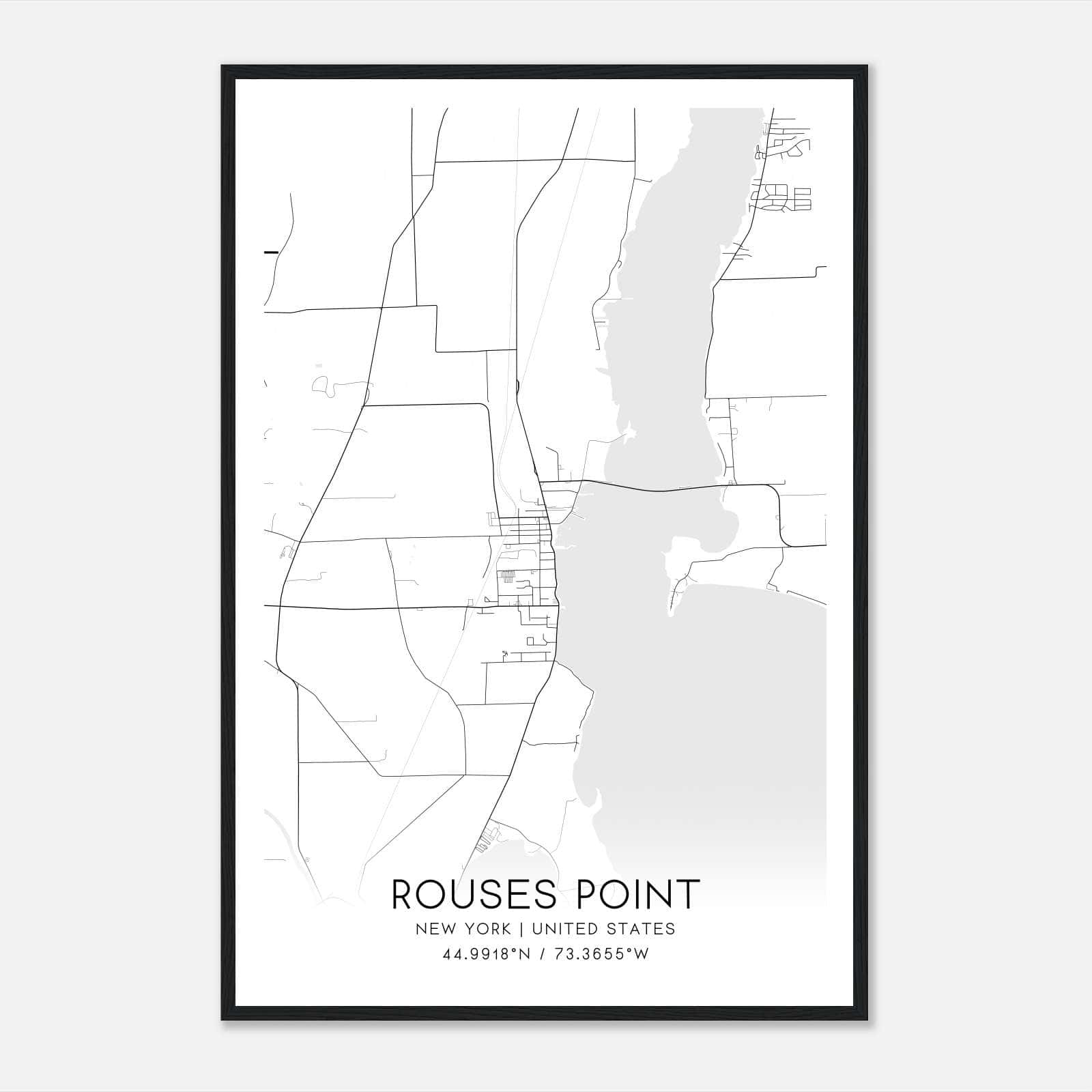 Rouses Point New York Map Poster, Modern Home Decor Wall Art Print Rouses Point New York Map Poster, Modern Home Decor Wall Art Print
