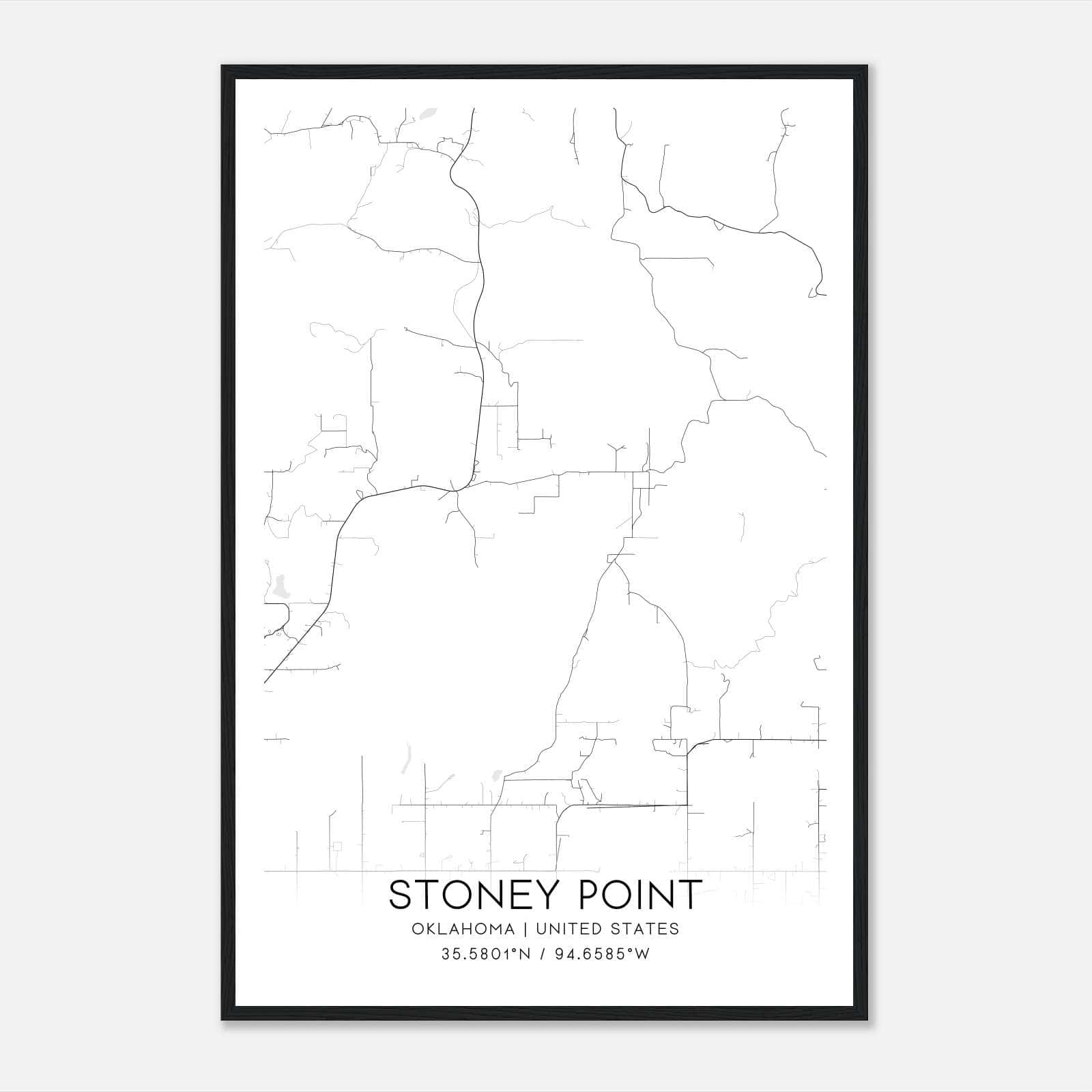 Stoney Point Oklahoma Map Poster, Modern Home Decor Wall Art Print Stoney Point Oklahoma Map Poster, Modern Home Decor Wall Art Print