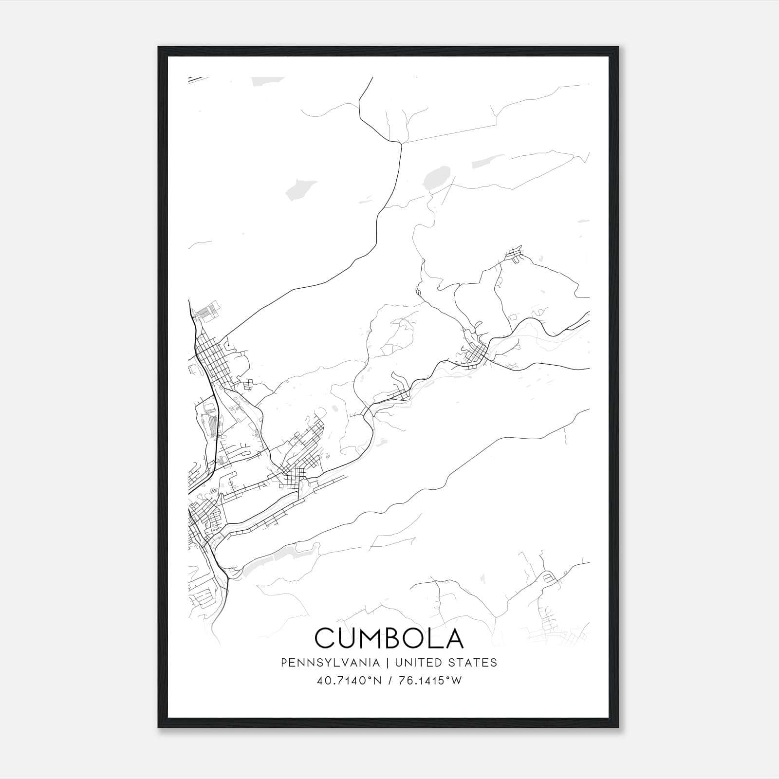 Cumbola Pennsylvania Map Poster, Modern Home Decor Wall Art Print Cumbola Pennsylvania Map Poster, Modern Home Decor Wall Art Print