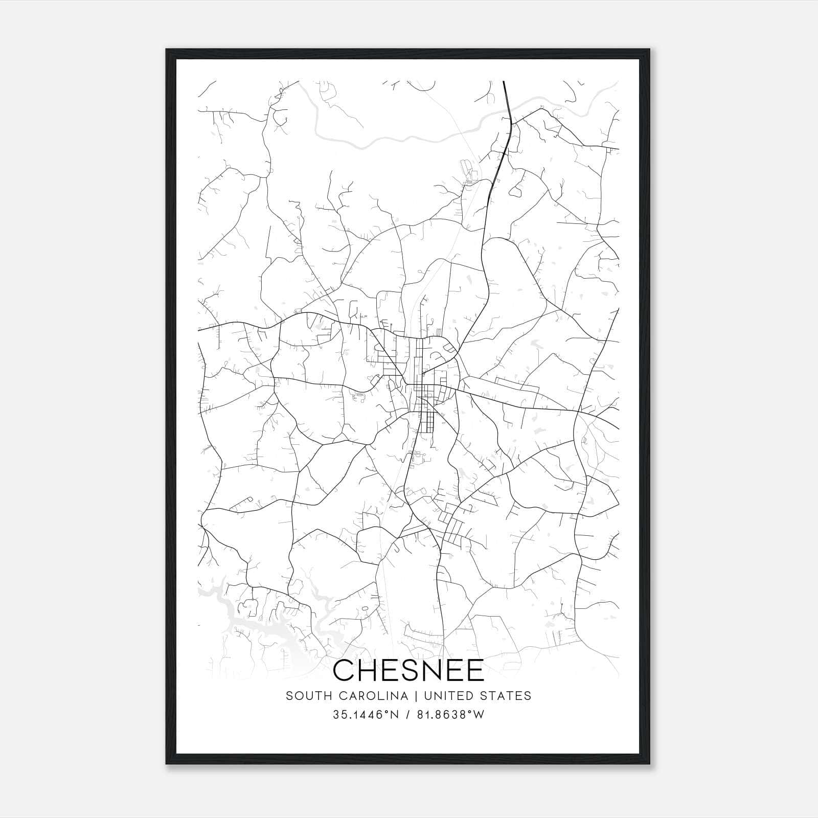Chesnee South Carolina Map Poster, Modern Home Decor Wall Art Print Chesnee South Carolina Map Poster, Modern Home Decor Wall Art Print