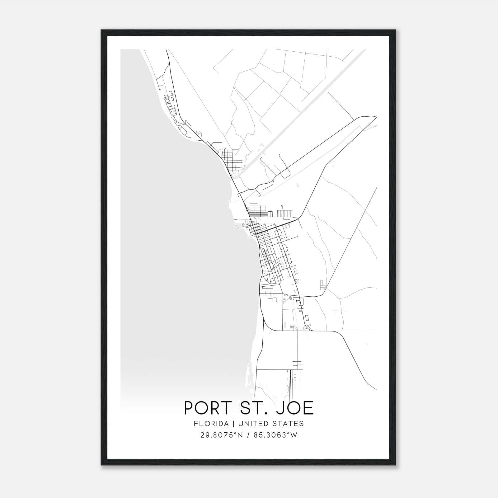 Port St. Joe Florida Map Poster, Modern Home Decor Wall Art Print Port St. Joe Florida Map Poster, Modern Home Decor Wall Art Print