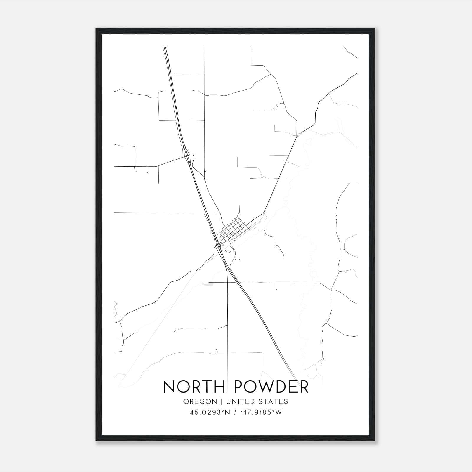 North Powder Oregon Map Poster, Modern Home Decor Wall Art Print North Powder Oregon Map Poster, Modern Home Decor Wall Art Print