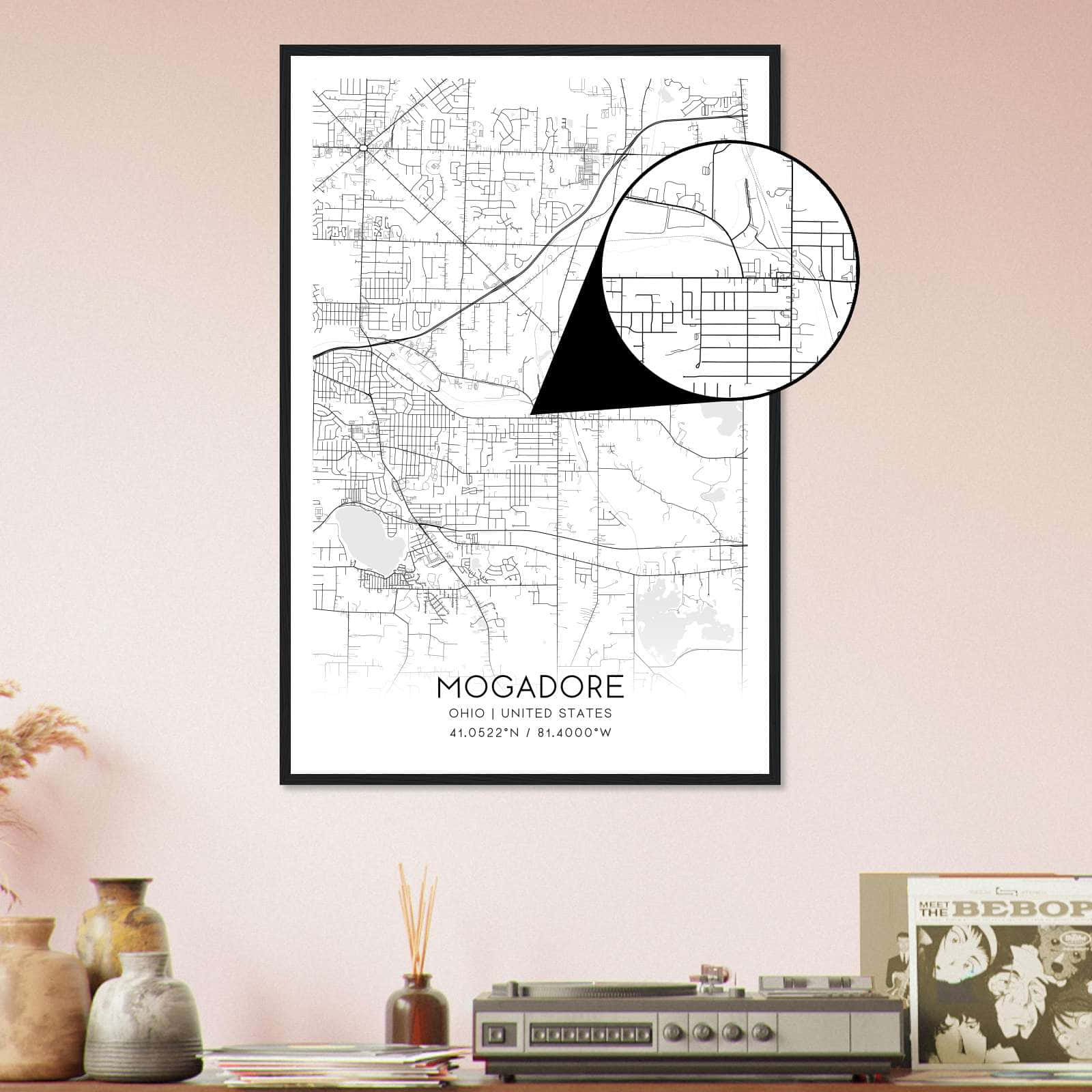 Deerfield Kansas Map Poster, Modern Home Decor Wall Art Print (Copy)
