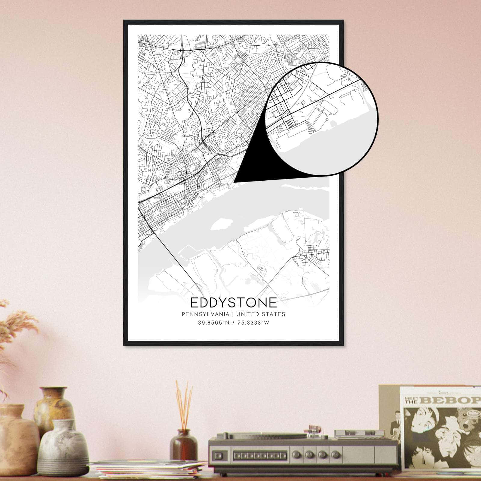 Deerfield Kansas Map Poster, Modern Home Decor Wall Art Print (Copy)